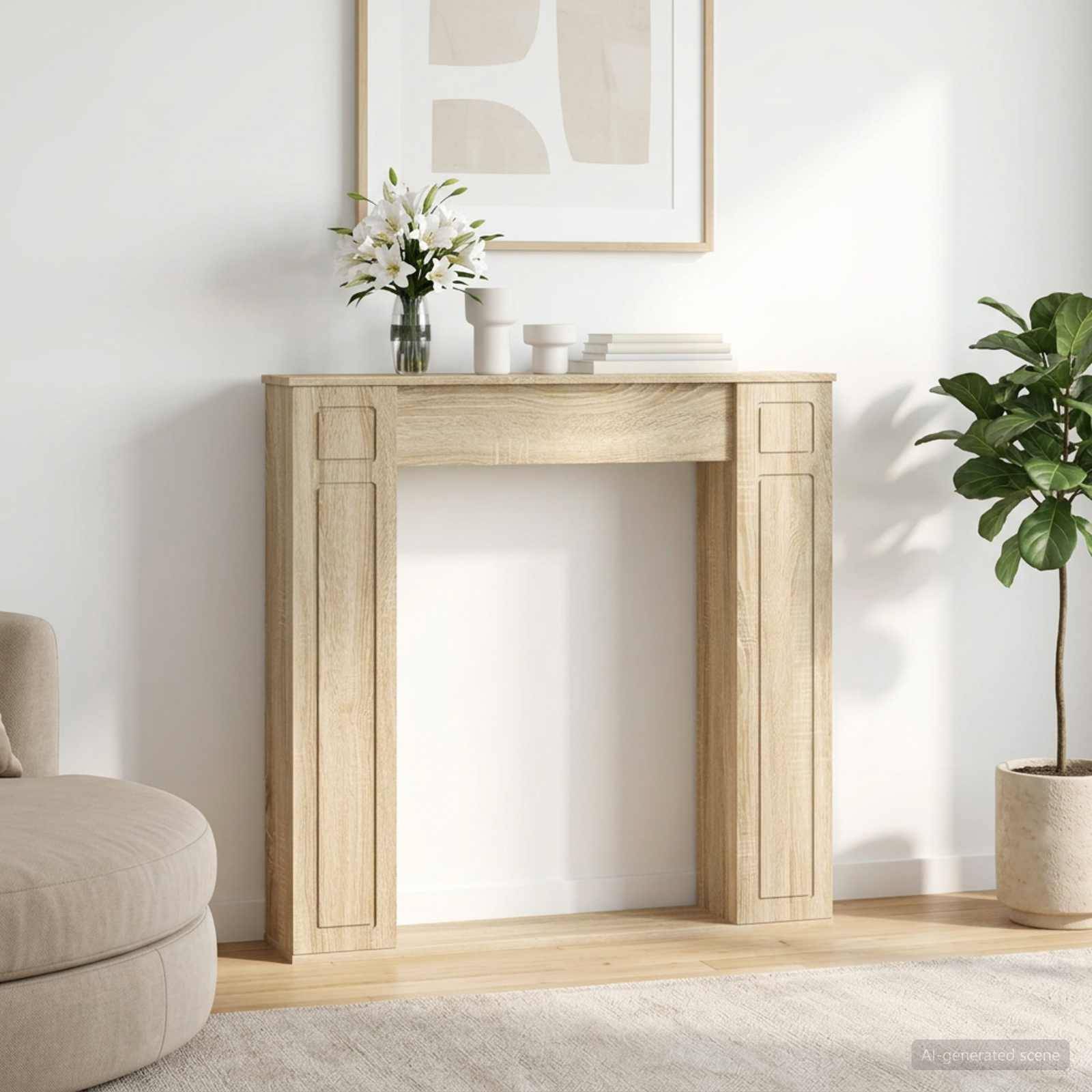 vidaXL Kaminumrandung Sonoma 100 x 20 x 100 cm Holzwerkstoff