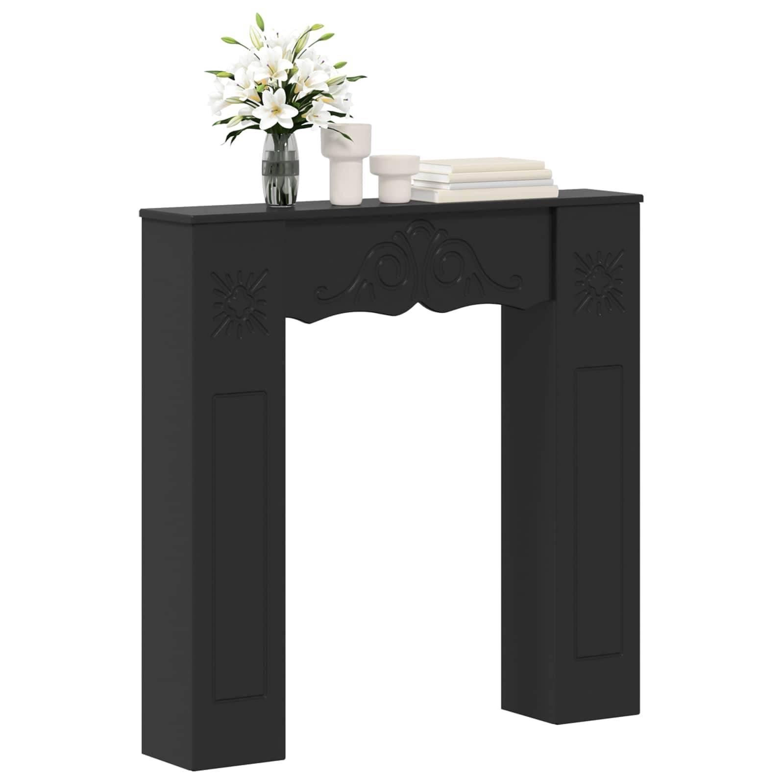 vidaXL Kaminumrandung Schwarz 102 x 20 x 102 cm Holzwerkstoff