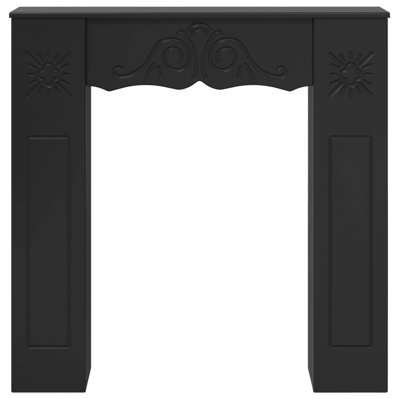 vidaXL Kaminumrandung Schwarz 102 x 20 x 102 cm Holzwerkstoff