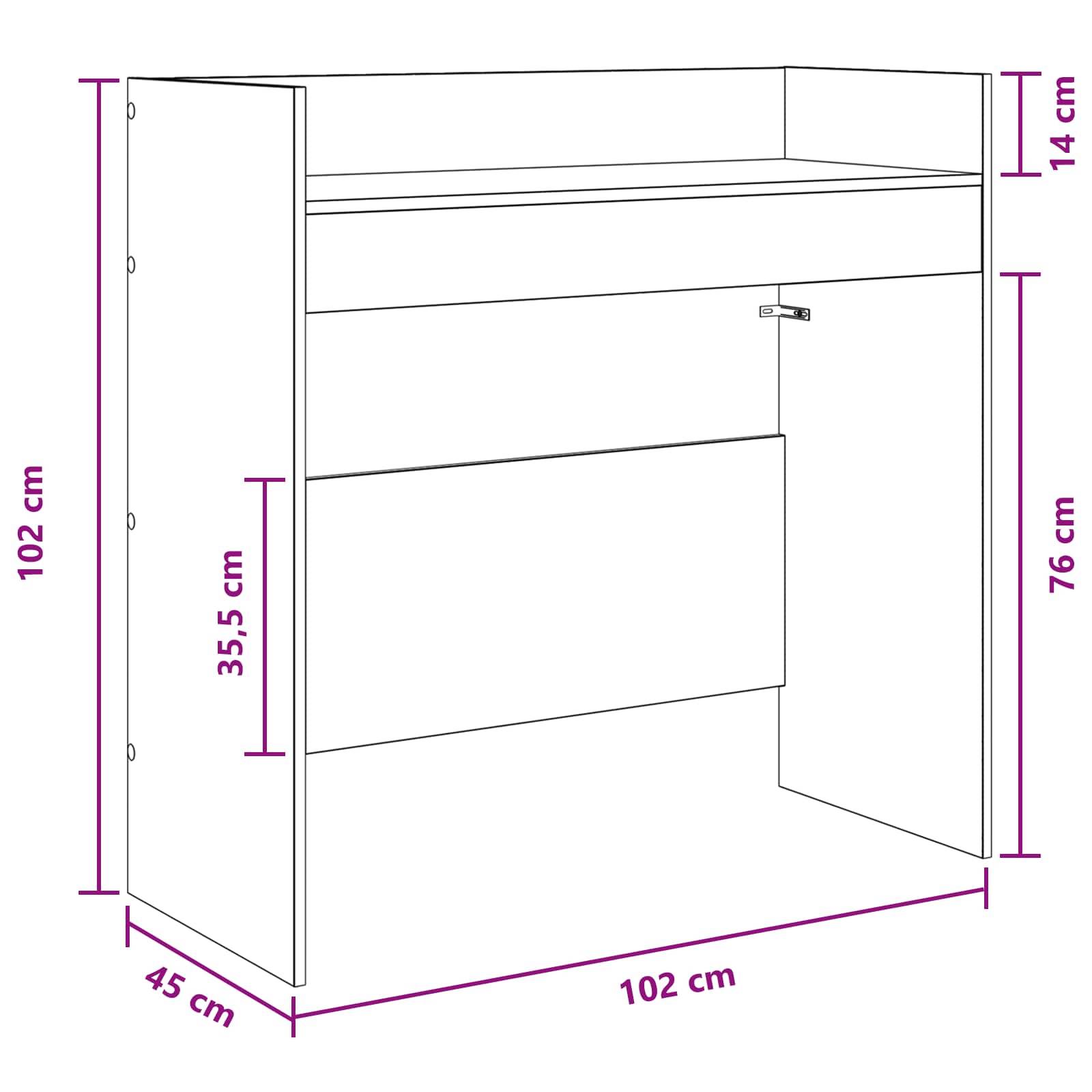 vidaXL DJ Tisch Weiß 102 x 45 x 102 cm Holzwerkstoff
