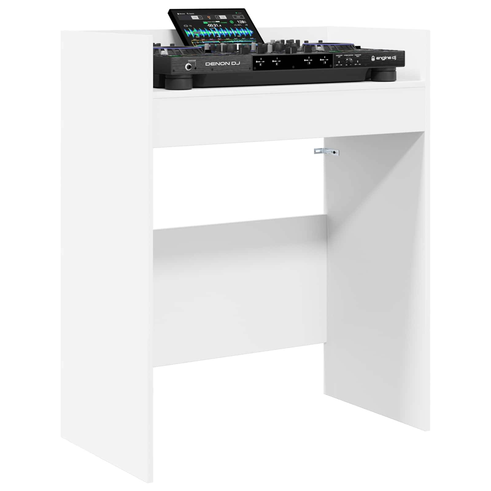 vidaXL DJ Tisch Weiß 102 x 45 x 102 cm Holzwerkstoff