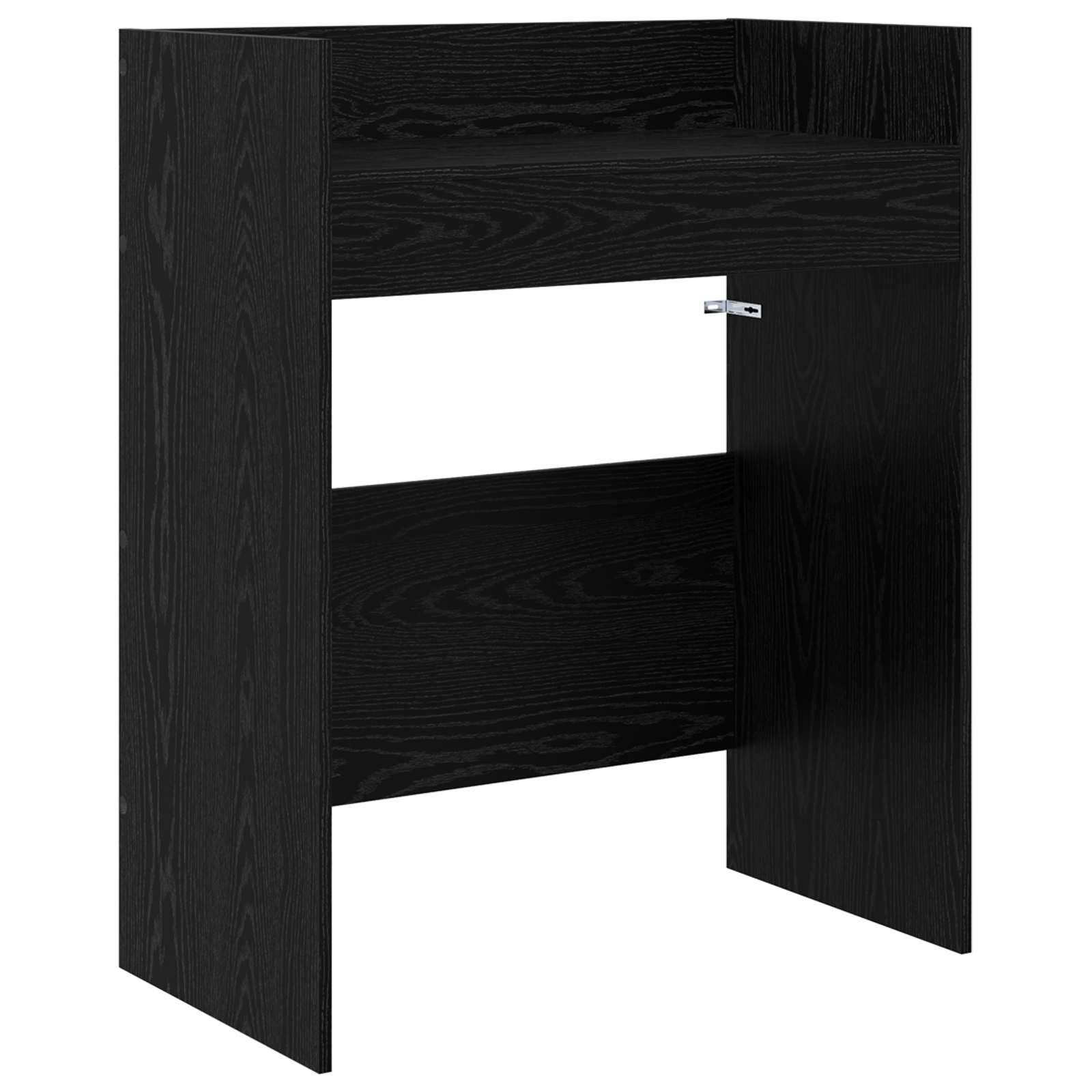 vidaXL DJ Tisch Schwarz Eichen-Optik 102 x 45 x 102 cm Holzwerkstoff