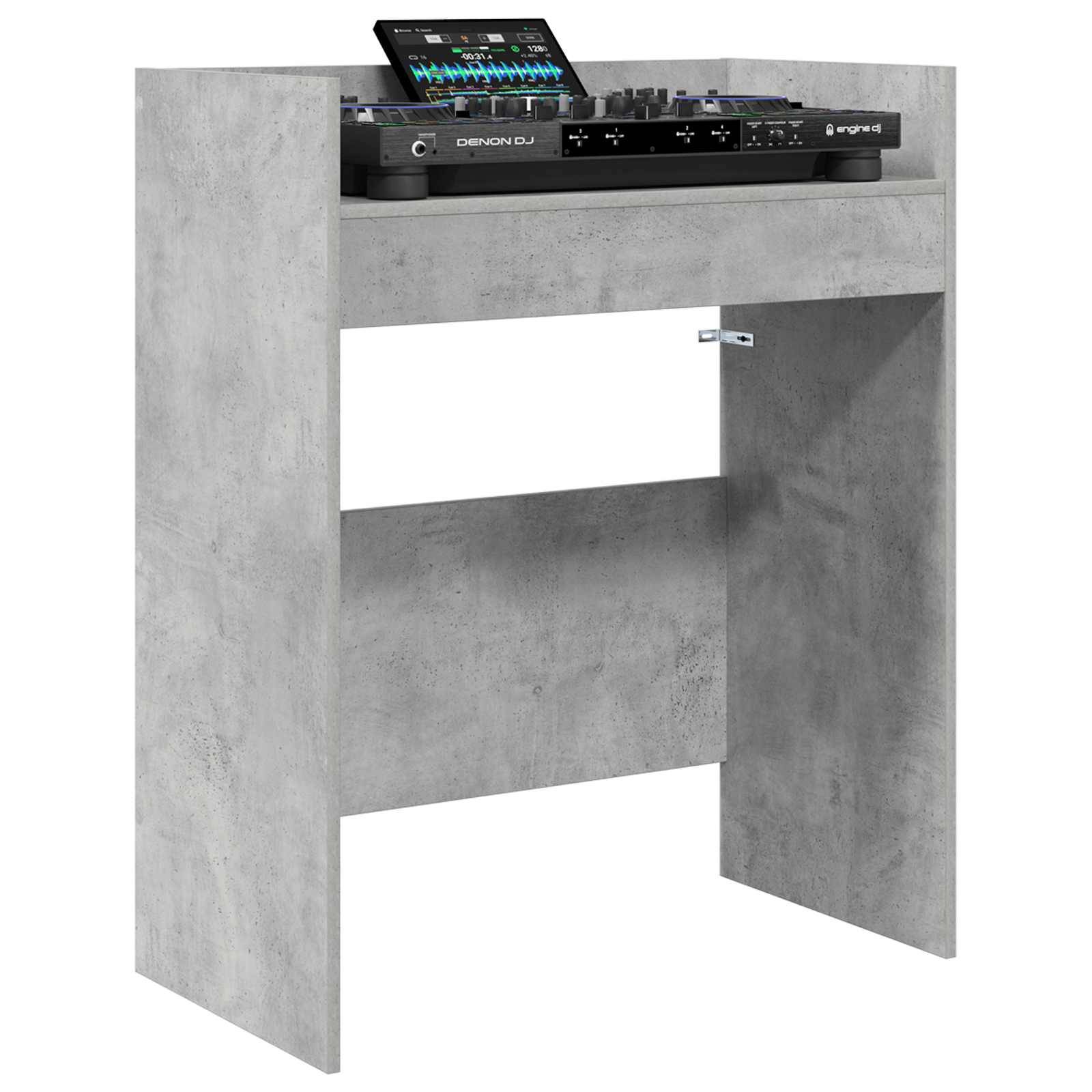 vidaXL DJ Tisch Betongrau 102 x 45 x 102 cm Holzwerkstoff