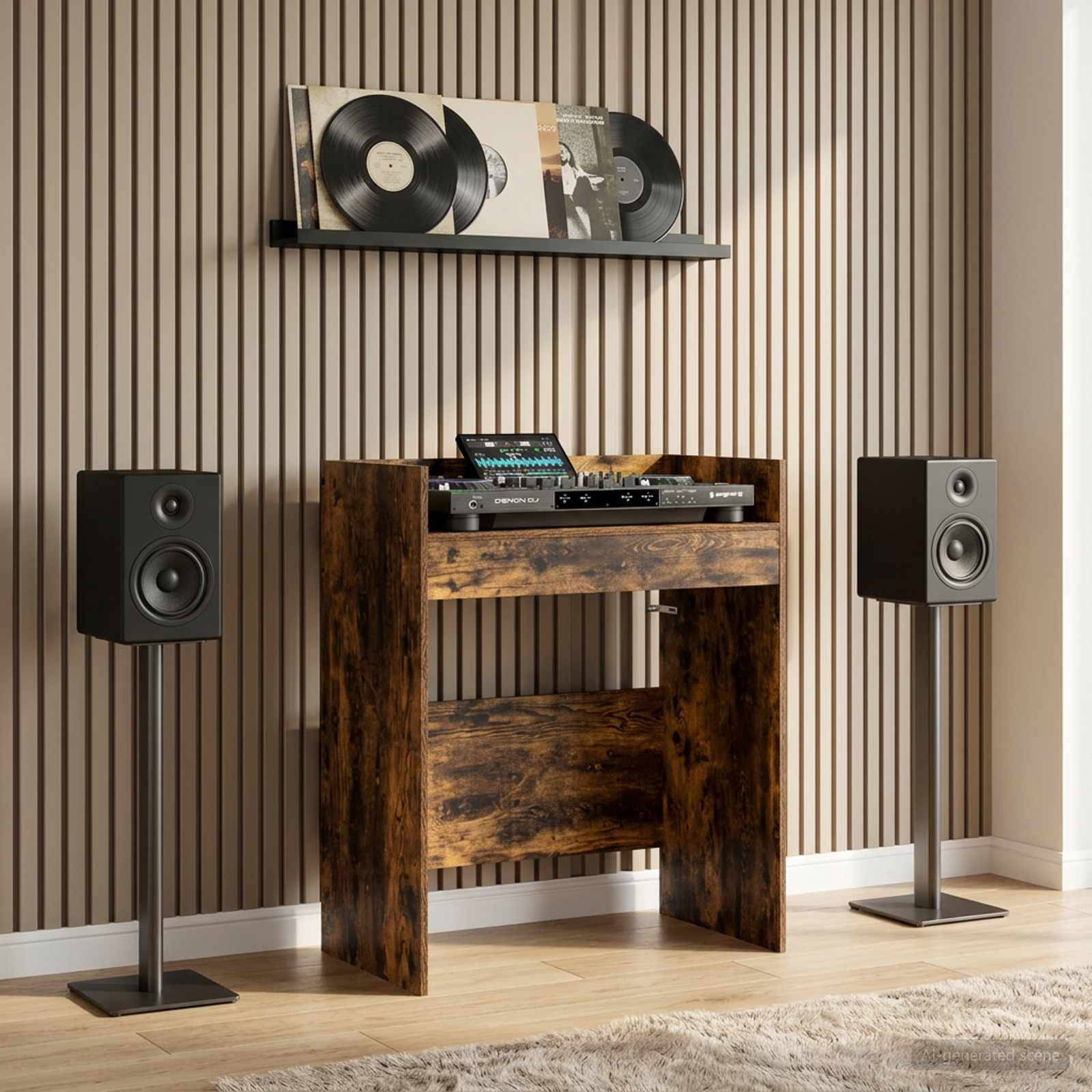 vidaXL DJ Tisch Raucheiche 102 x 45 x 102 cm Holzwerkstoff