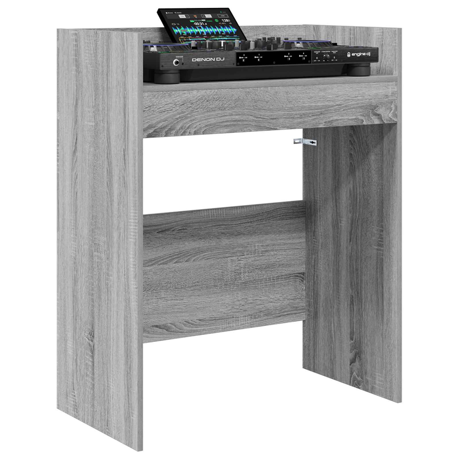 vidaXL DJ Tisch Sonoma-Grau 102 x 45 x 102 cm Holzwerkstoff