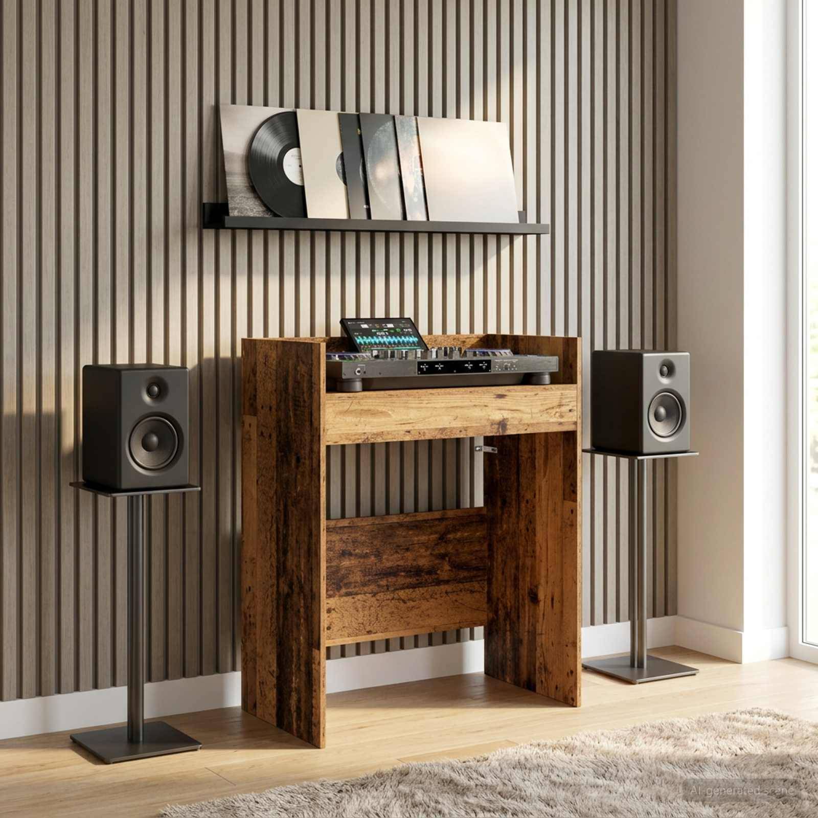 vidaXL DJ Tisch Altholz 102 x 45 x 102 cm Holzwerkstoff
