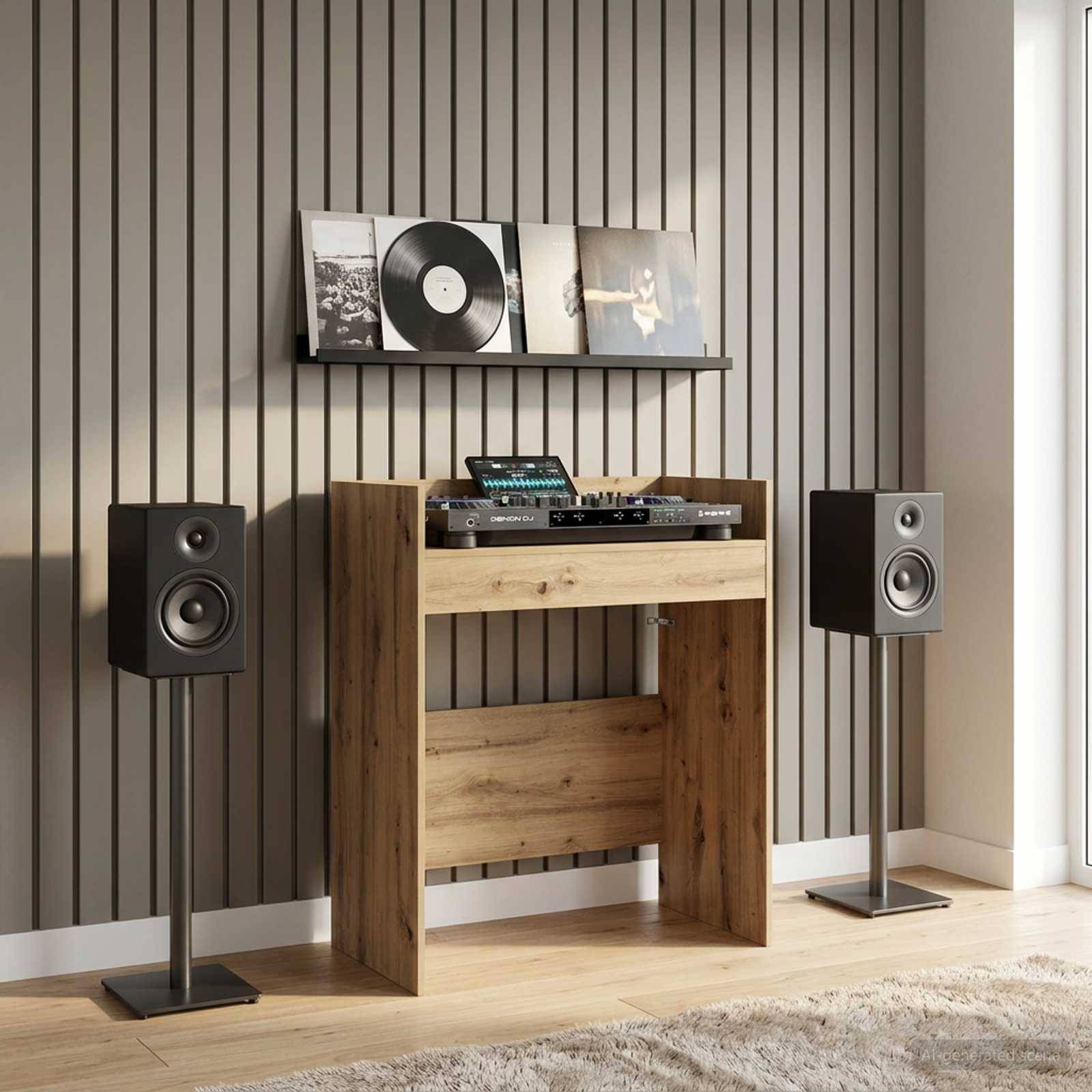 vidaXL DJ Tisch Artisan-Eiche 102 x 45 x 102 cm Holzwerkstoff