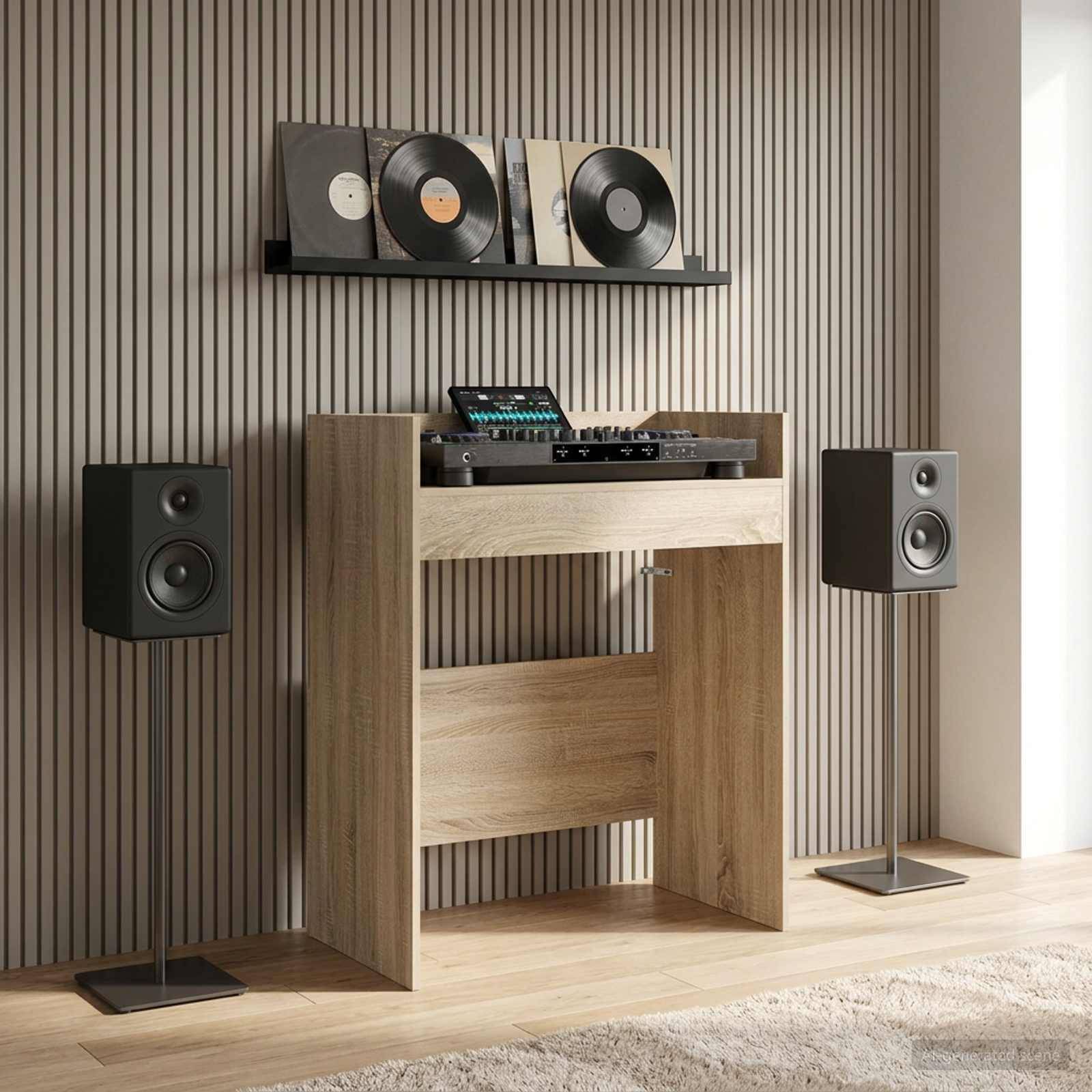 vidaXL DJ Tisch Sonoma-Eiche 82 x 45 x 102 cm Holzwerkstoff