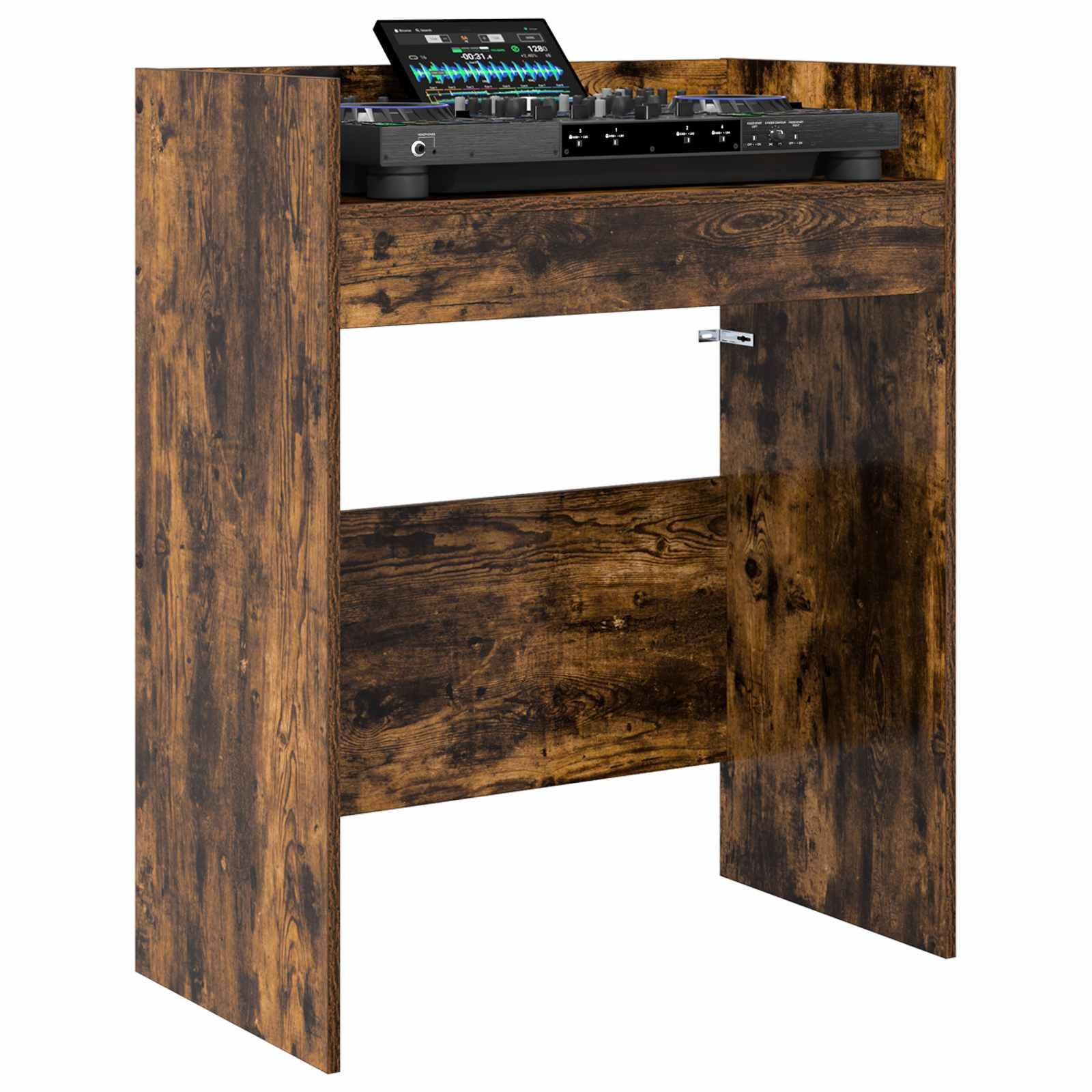 vidaXL DJ Tisch Raucheiche 82 x 45 x 102 cm Holzwerkstoff