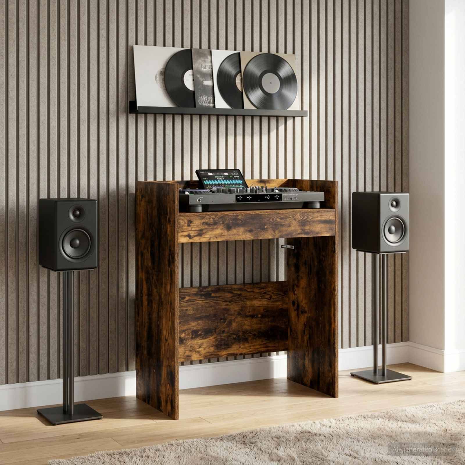 vidaXL DJ Tisch Raucheiche 82 x 45 x 102 cm Holzwerkstoff