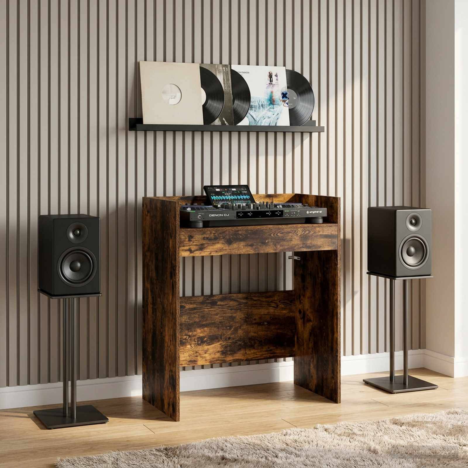 vidaXL DJ Tisch Raucheiche 62 x 45 x 102 cm Holzwerkstoff
