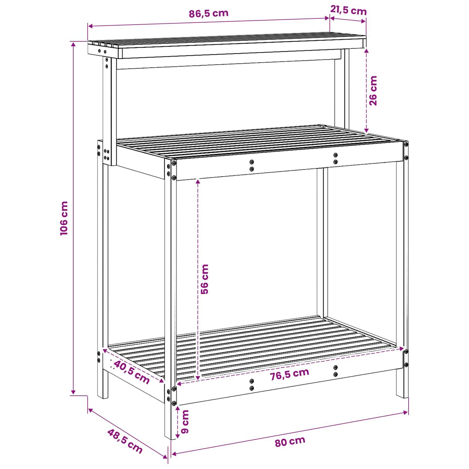 vidaXL Outdoor Umtopfbank 86,5 x 48,5 x 106 cm Massivholz Akazie Natur