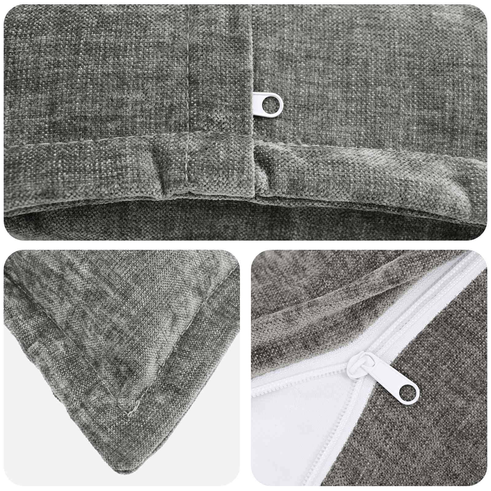 vidaXL Kissenbezug 6 pcs HOUTEN Dunkelgrau 50 x 80 cm Chenille-Stoff