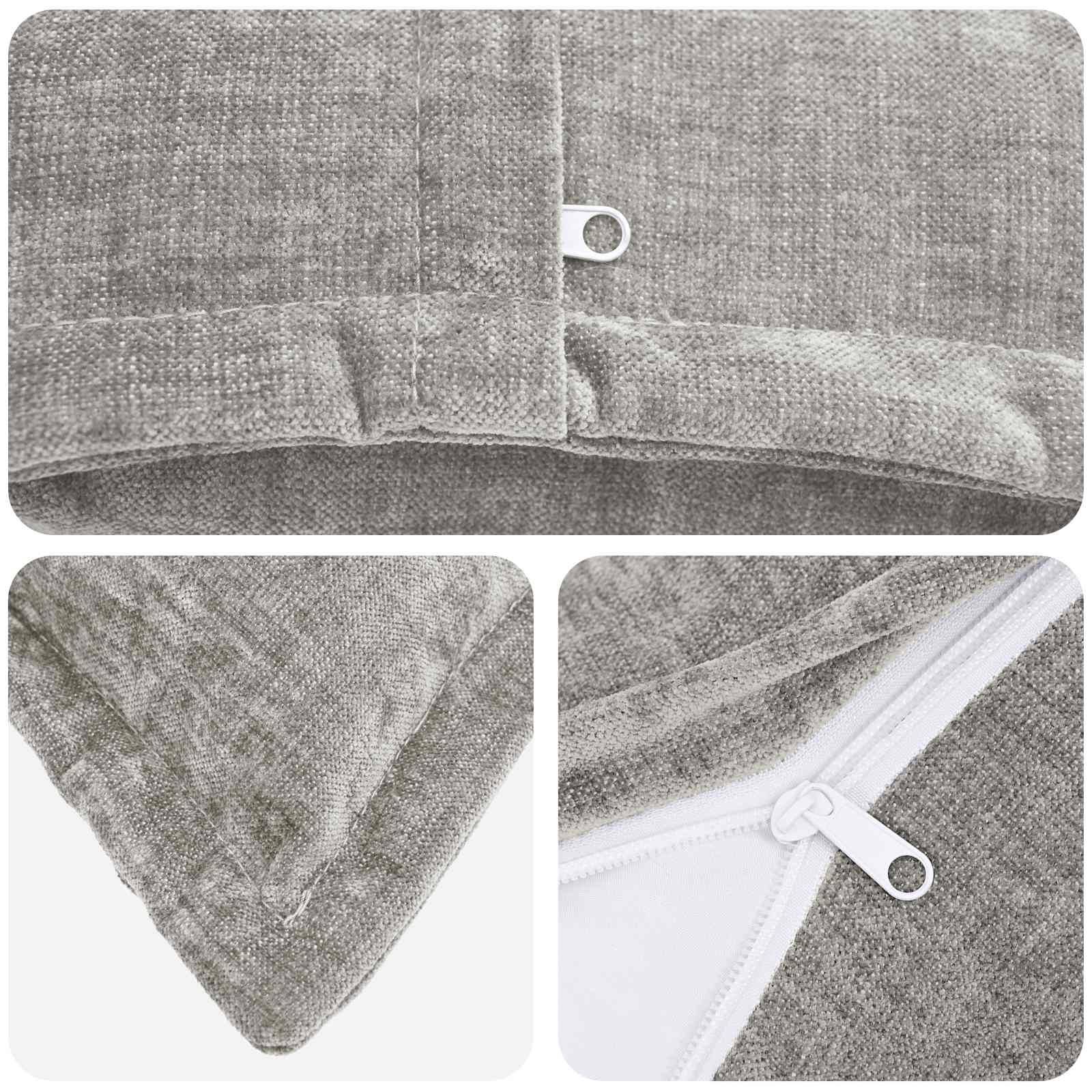 vidaXL Kissenbezug HOUTEN Hellgrau 40 x 145 cm Chenille-Stoff