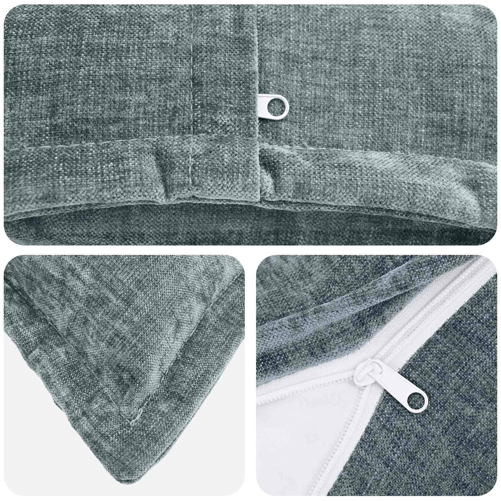 vidaXL Kissenbezug 2 pcs HOUTEN Himmelblau 35 x 35 cm Chenille-Stoff