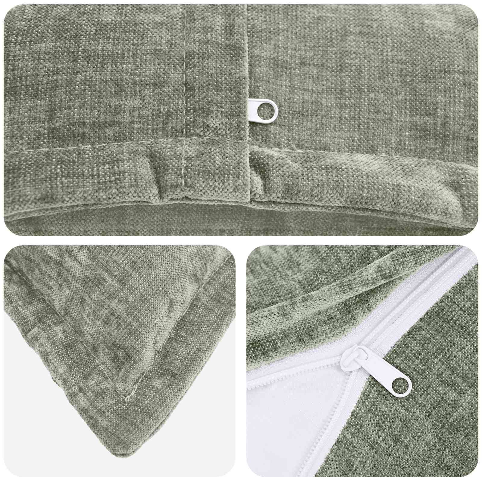 vidaXL Kissenbezug 2 pcs HOUTEN Grün 35 x 35 cm Chenille-Stoff