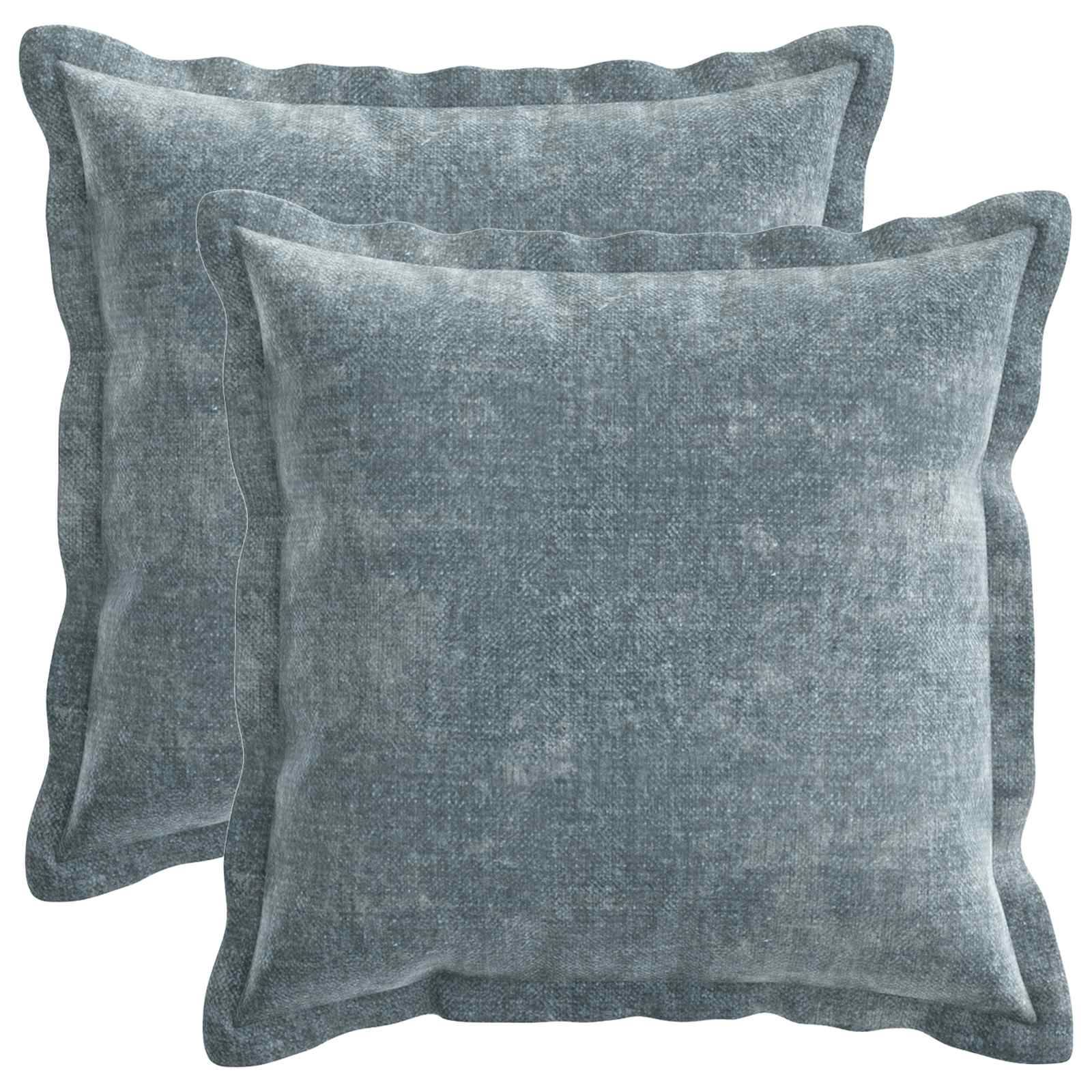 vidaXL Kissenbezug 2 pcs HOUTEN Himmelblau 35 x 35 cm Chenille-Stoff