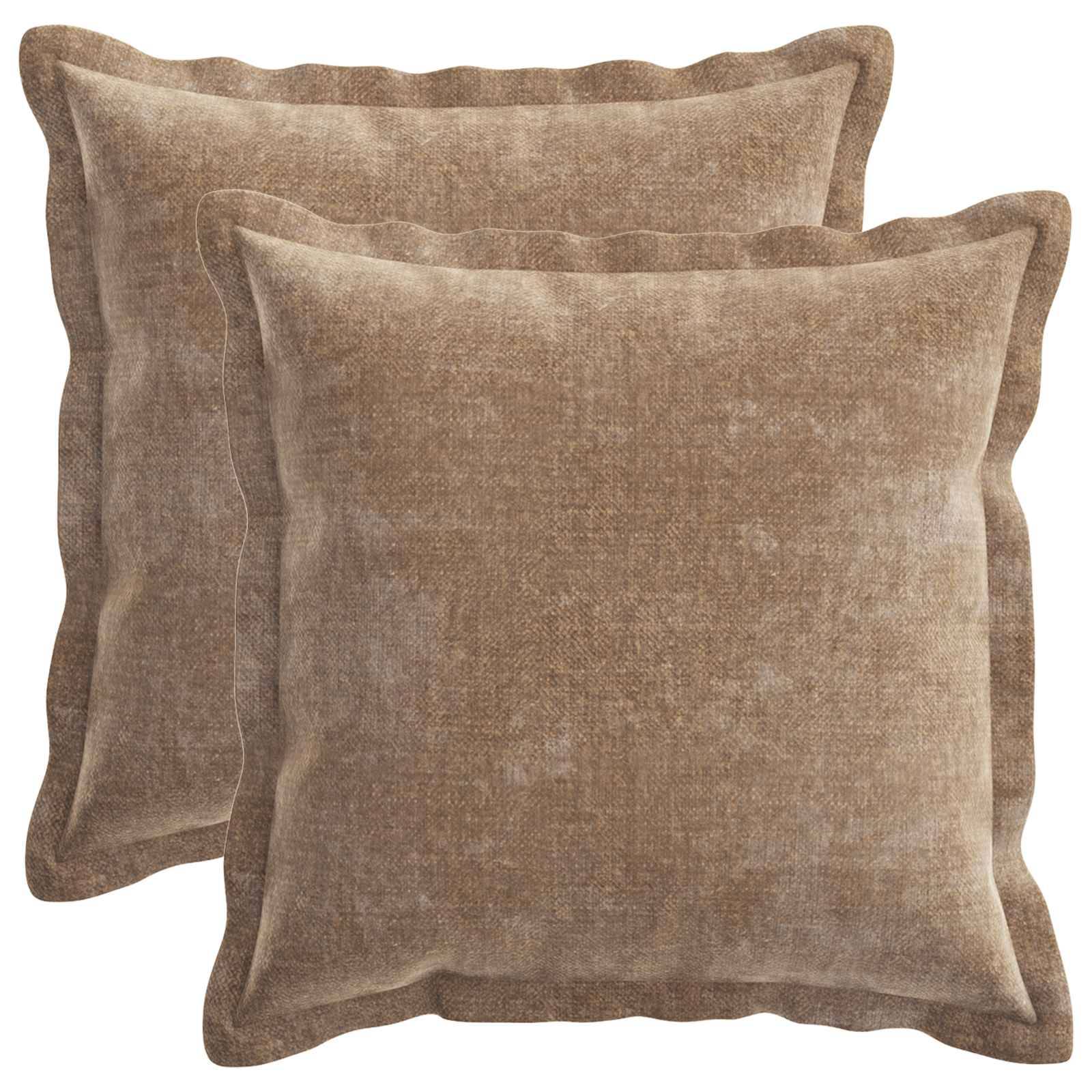 vidaXL Kissenbezug 2 pcs HOUTEN Braun 30 x 30 cm Chenille-Stoff