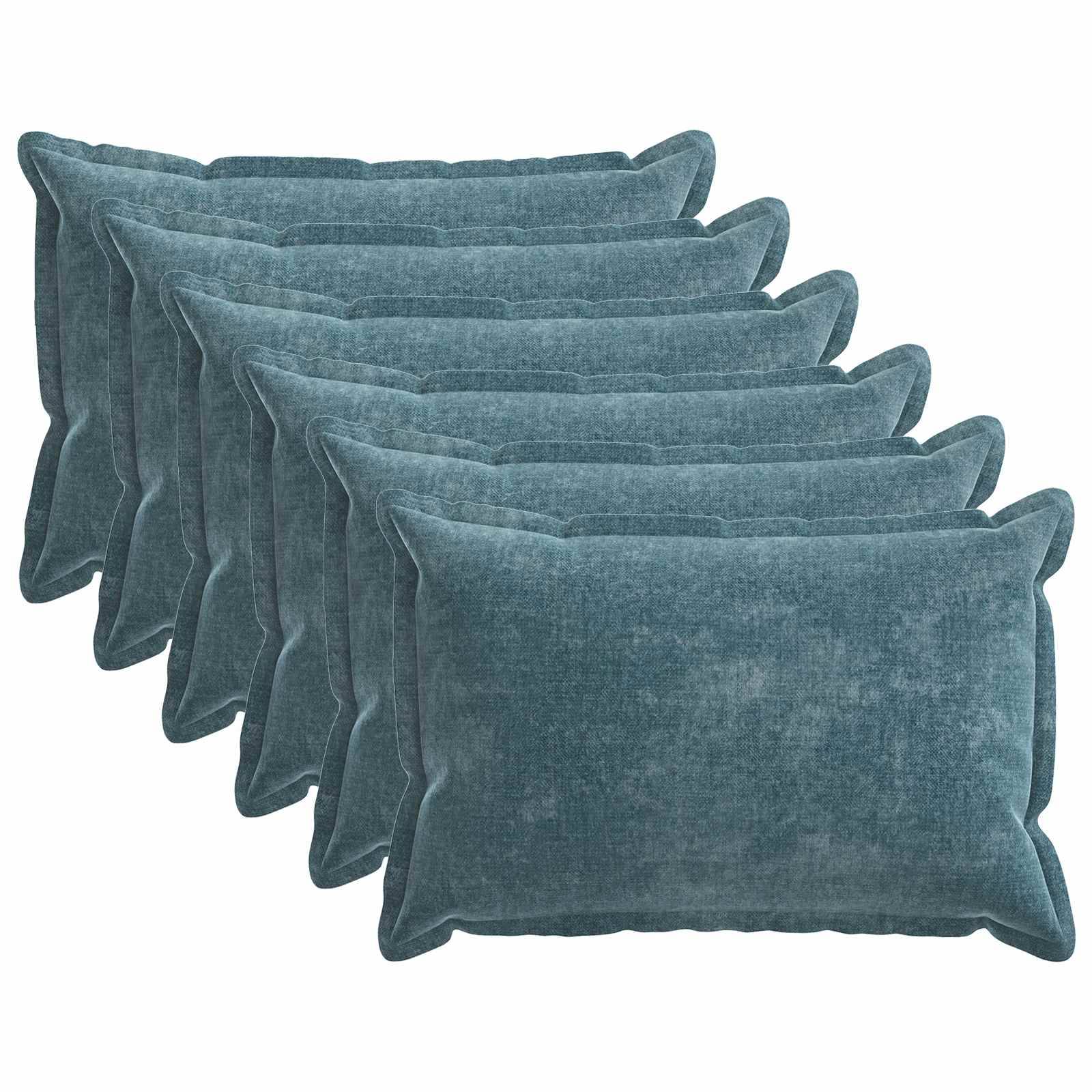 vidaXL Kissenbezug 6 pcs HOUTEN Blau 40 x 60 cm Chenille-Stoff