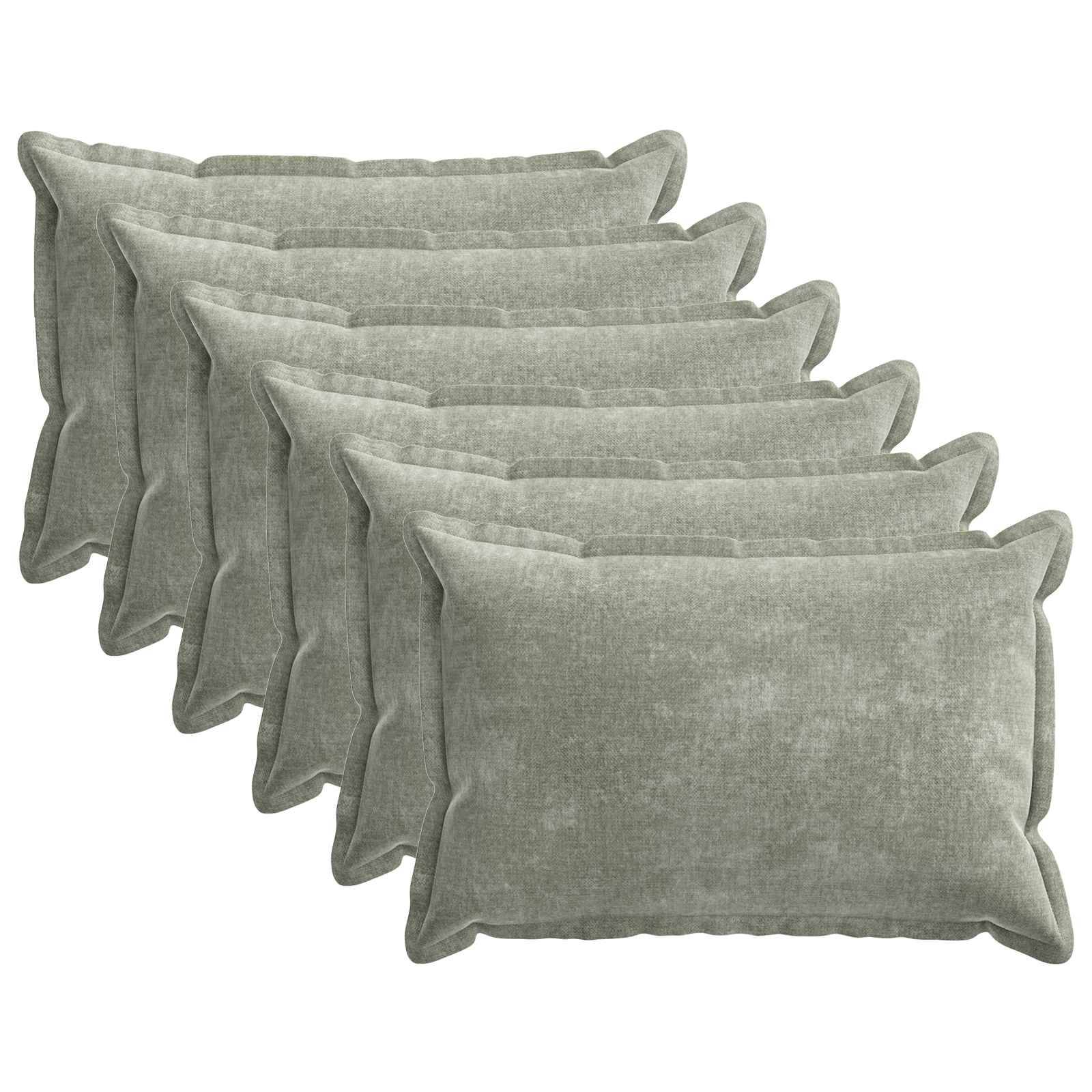 vidaXL Kissenbezug 6 stk. HOUTEN Grün 50 x 70 cm Chenille-Stoff