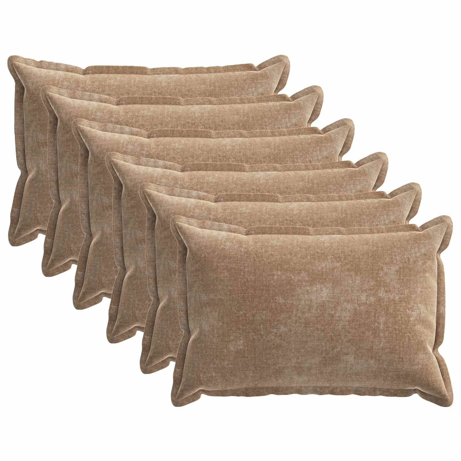 vidaXL Kissenbezug 6 pcs HOUTEN Braun 50 x 75 cm Chenille-Stoff