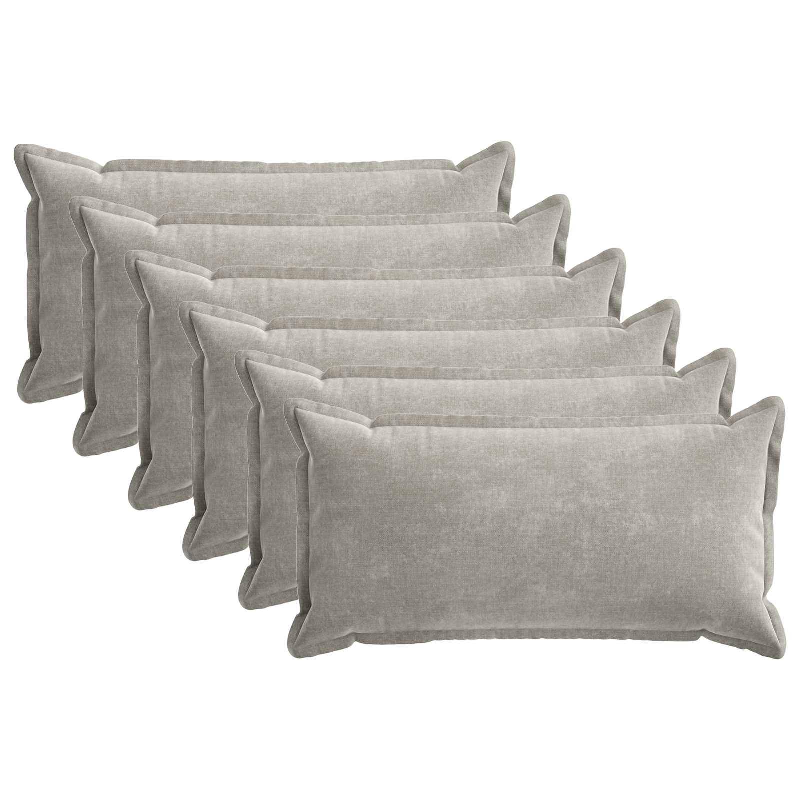 vidaXL Kissenbezug 6 pcs HOUTEN Hellgrau 40 x 70 cm Chenille-Stoff