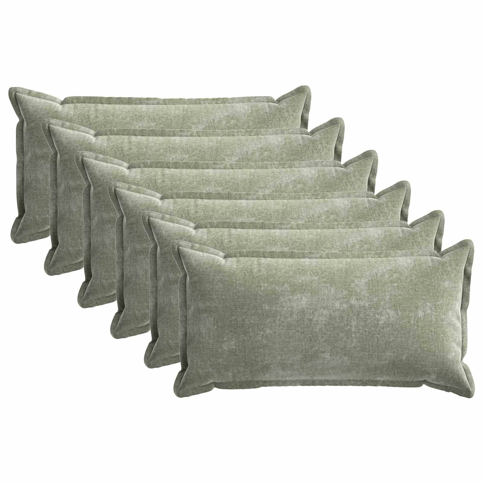 vidaXL Kissenbezug 6 pcs HOUTEN Grün 40 x 80 cm Chenille-Stoff