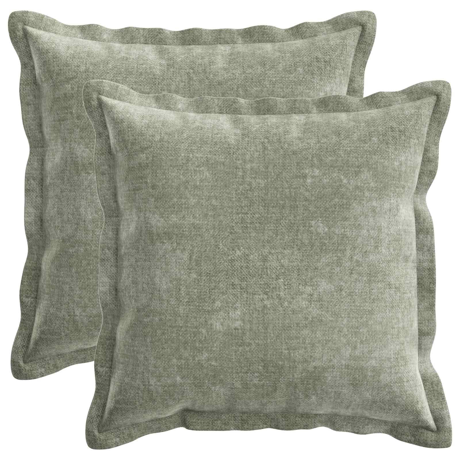 vidaXL Kissenbezug 2 pcs HOUTEN Grün 35 x 35 cm Chenille-Stoff
