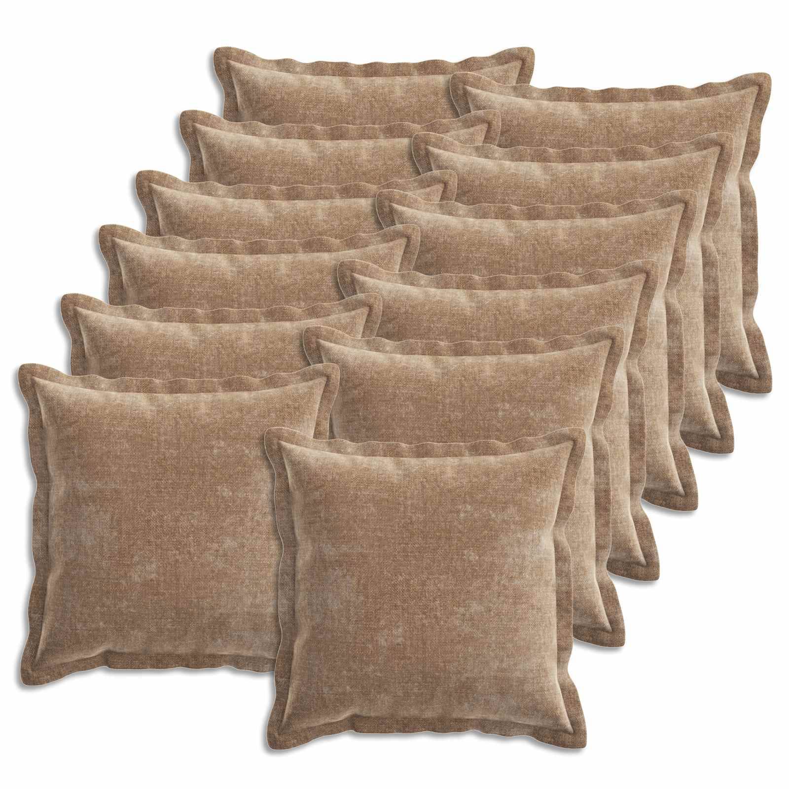 vidaXL Kissenbezug 12 pcs HOUTEN Braun 40 x 40 cm Chenille-Stoff