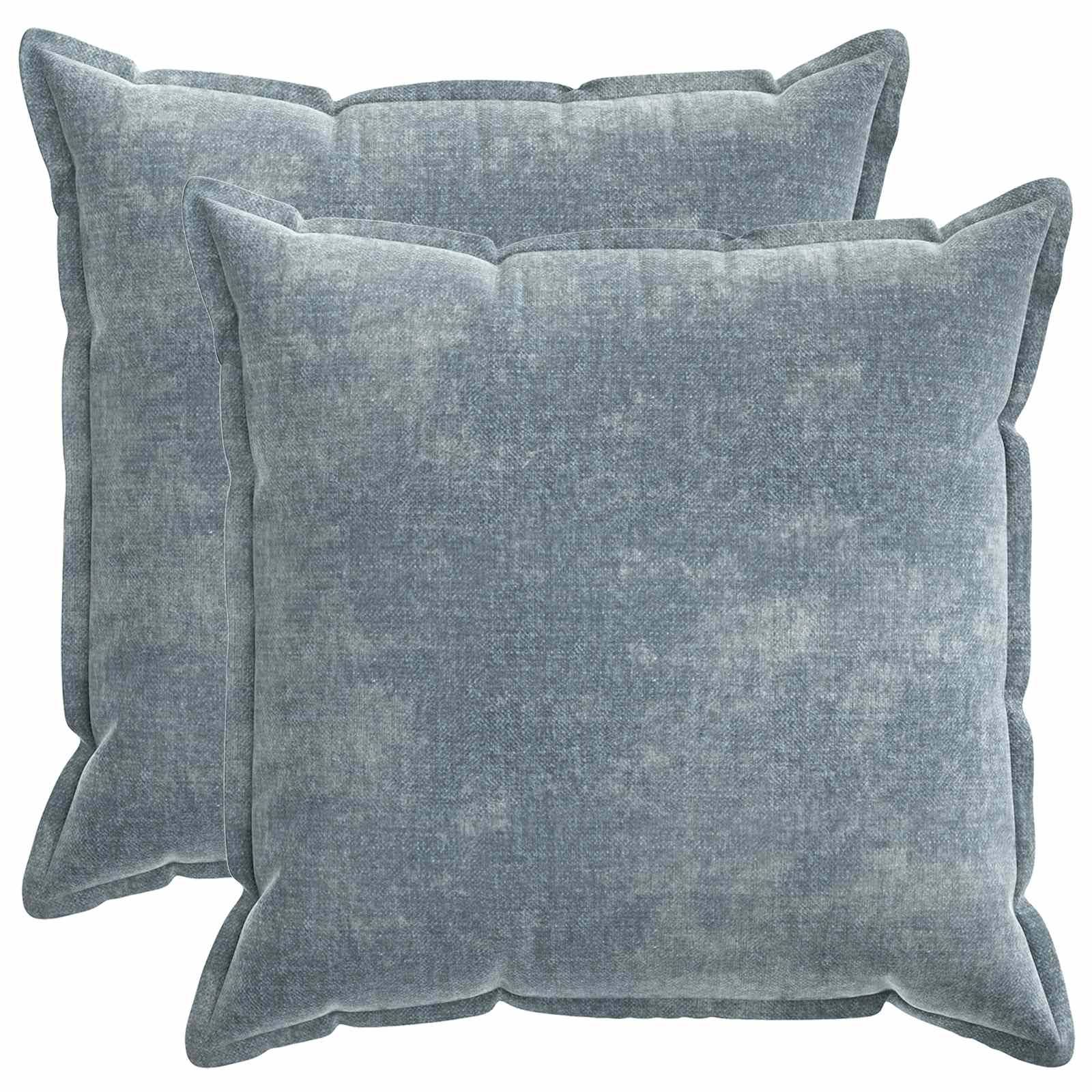 vidaXL Kissenbezug 2 pcs HOUTEN Himmelblau 70 x 70 cm Chenille-Stoff