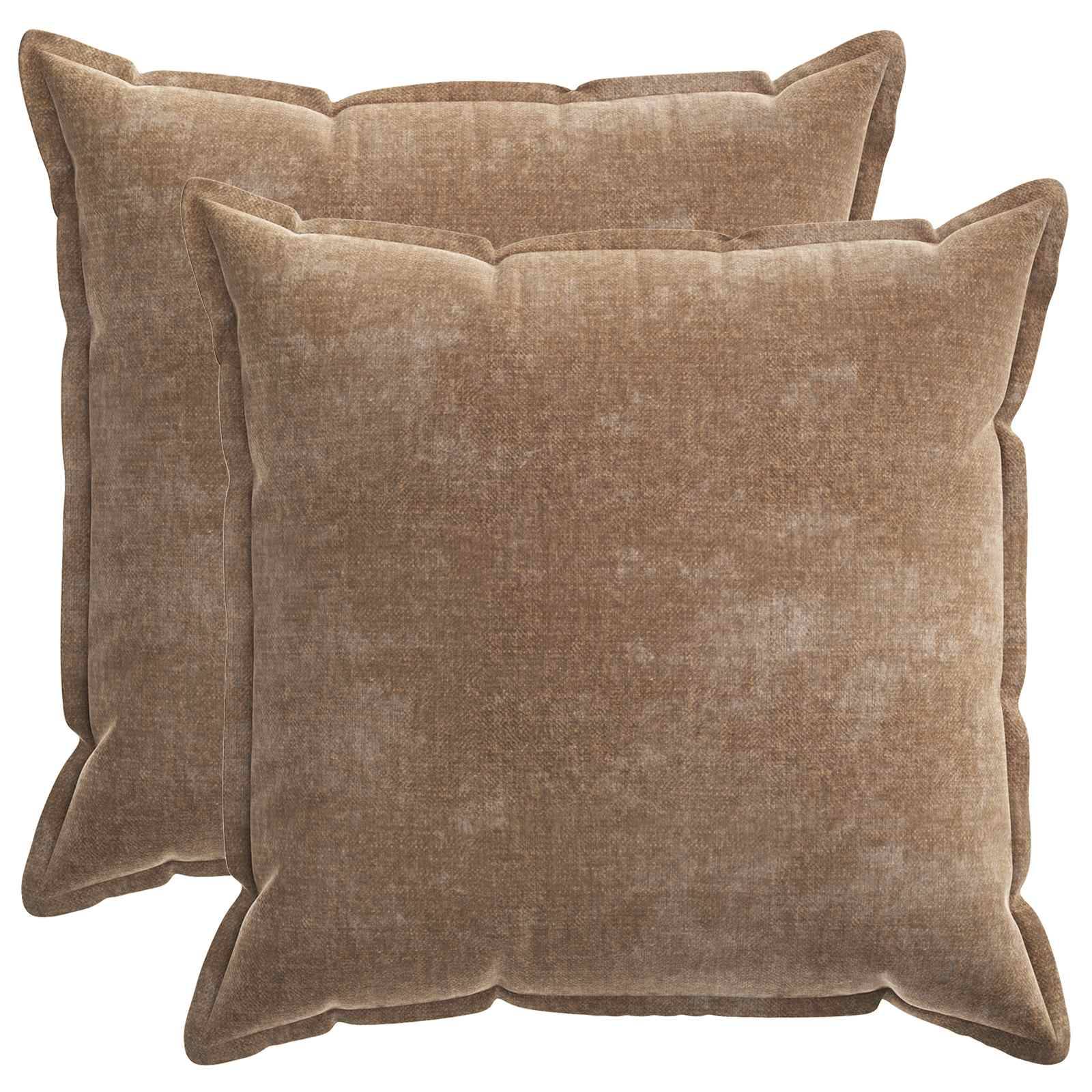 vidaXL Kissenbezug 2 pcs HOUTEN Braun 70 x 70 cm Chenille-Stoff