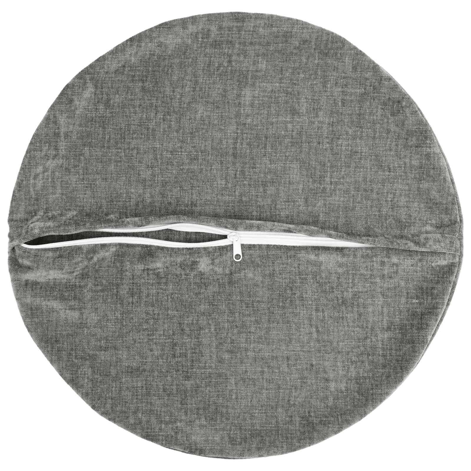 vidaXL Kissenbezug 2 pcs HEERLEN Dunkelgrau Ø 60 cm Chenille-Stoff