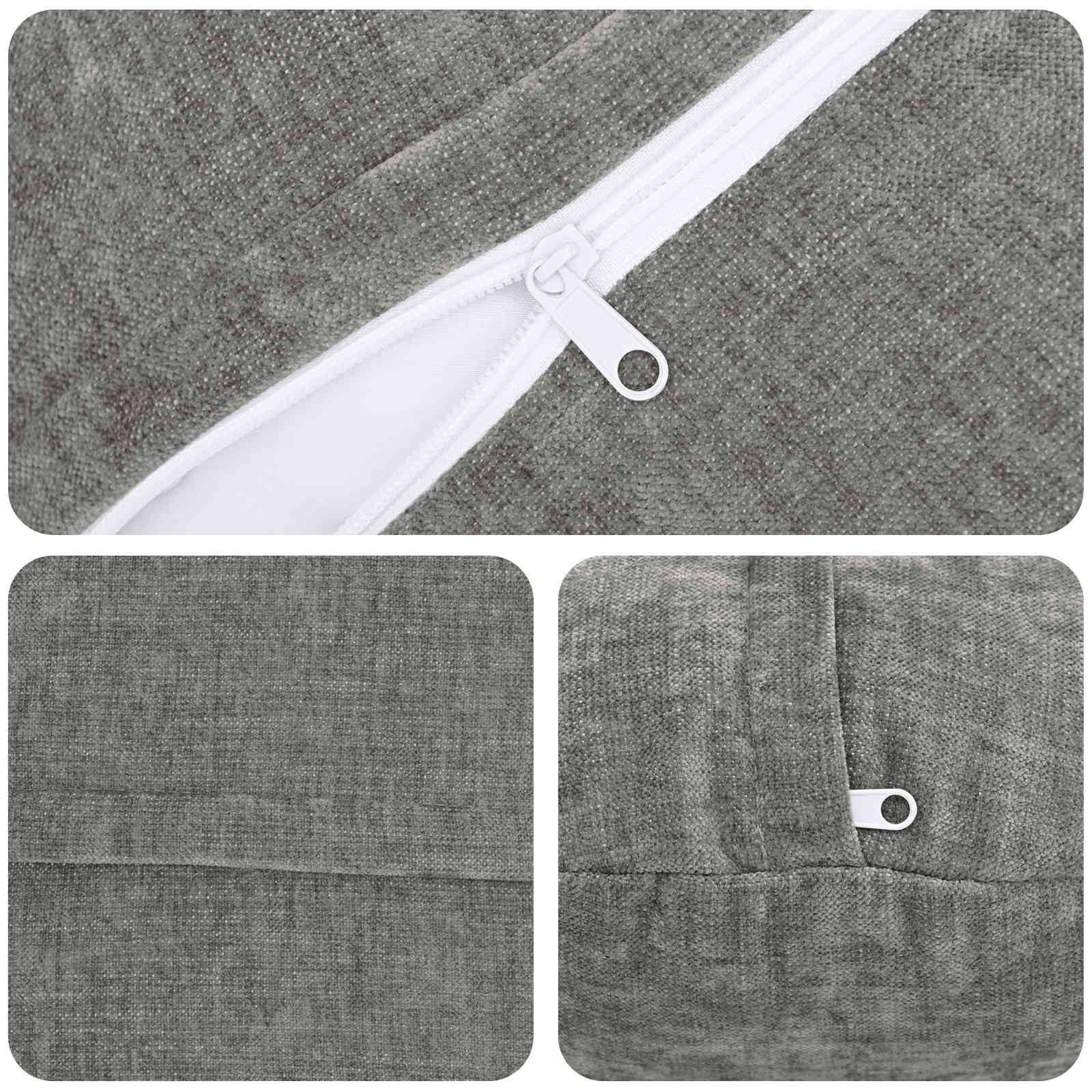 vidaXL Kissenbezug 2 pcs HEERLEN Dunkelgrau Ø 60 cm Chenille-Stoff
