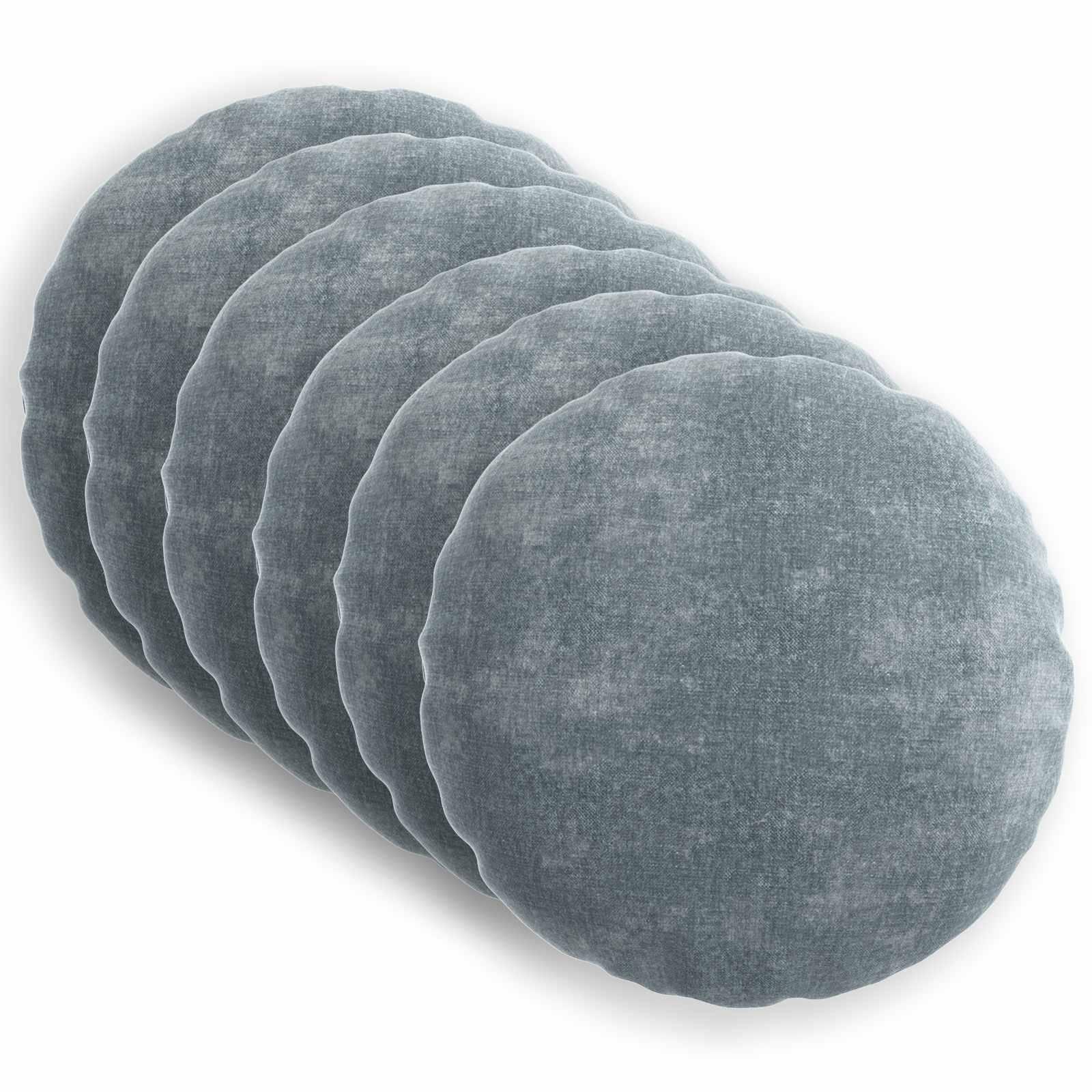 vidaXL Kissenbezug 6 pcs HEERLEN Himmelblau Ø 50 cm Chenille-Stoff