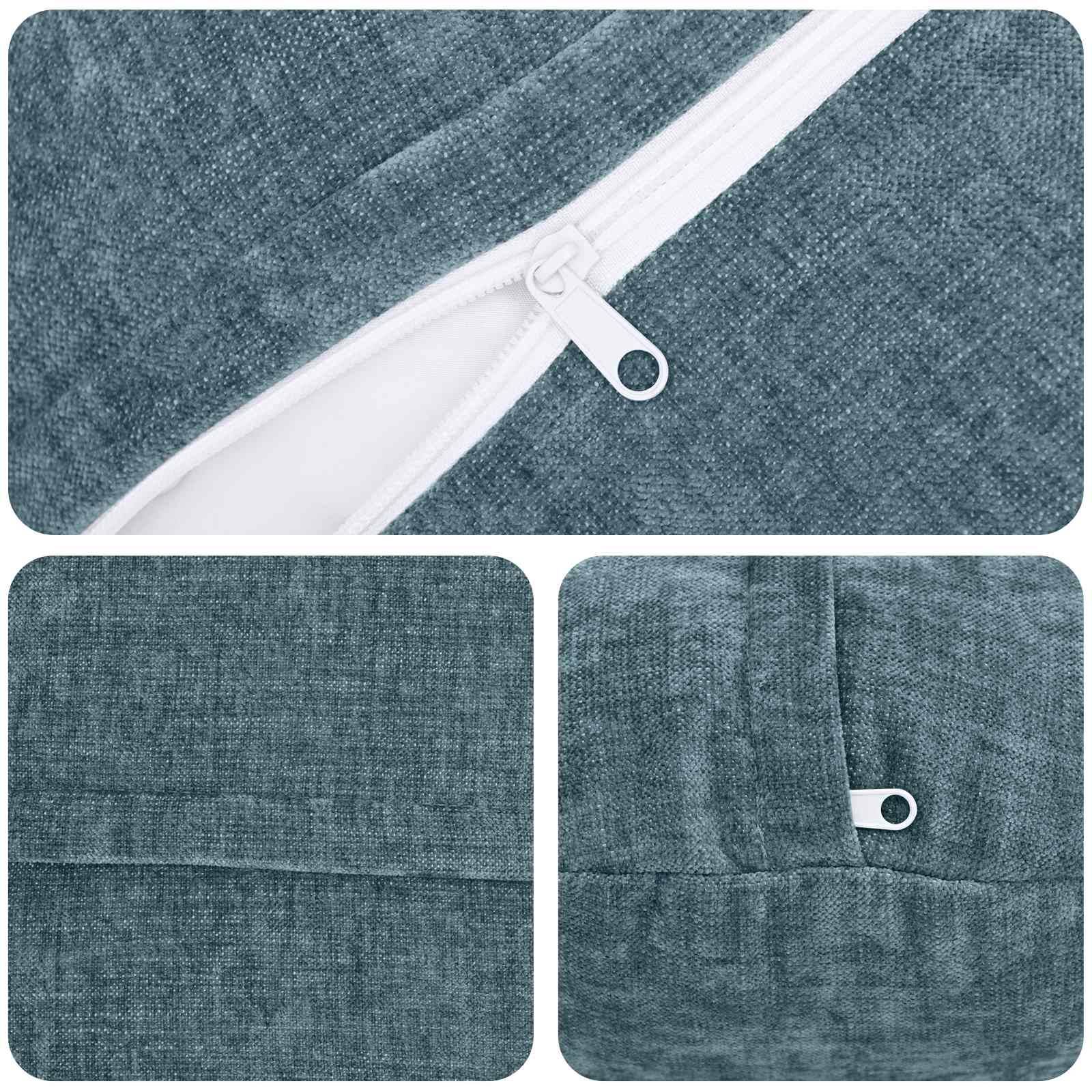 vidaXL Kissenbezug 2 pcs HEERLEN Blau Ø 60 cm Chenille-Stoff