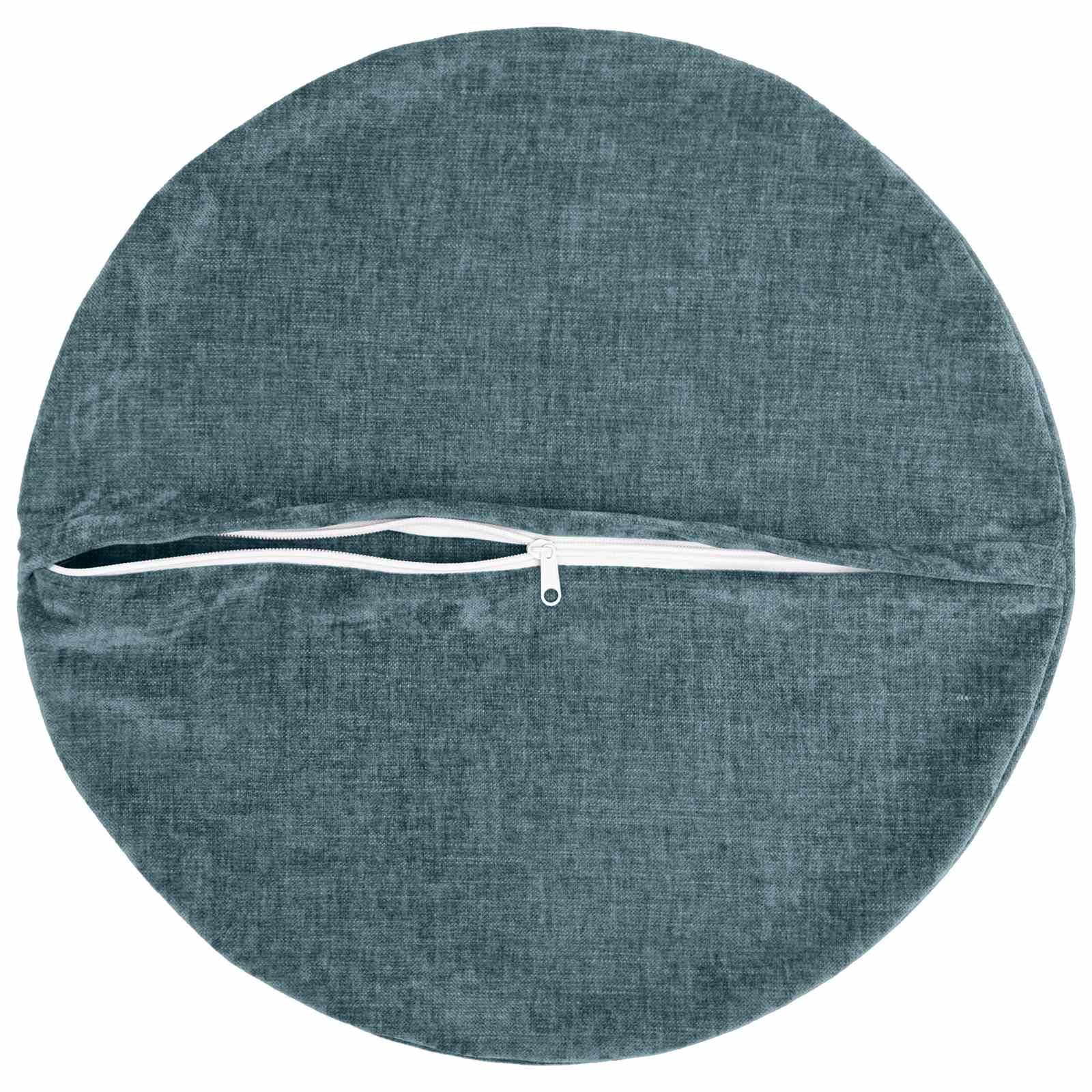 vidaXL Kissenbezug 2 pcs HEERLEN Blau Ø 60 cm Chenille-Stoff