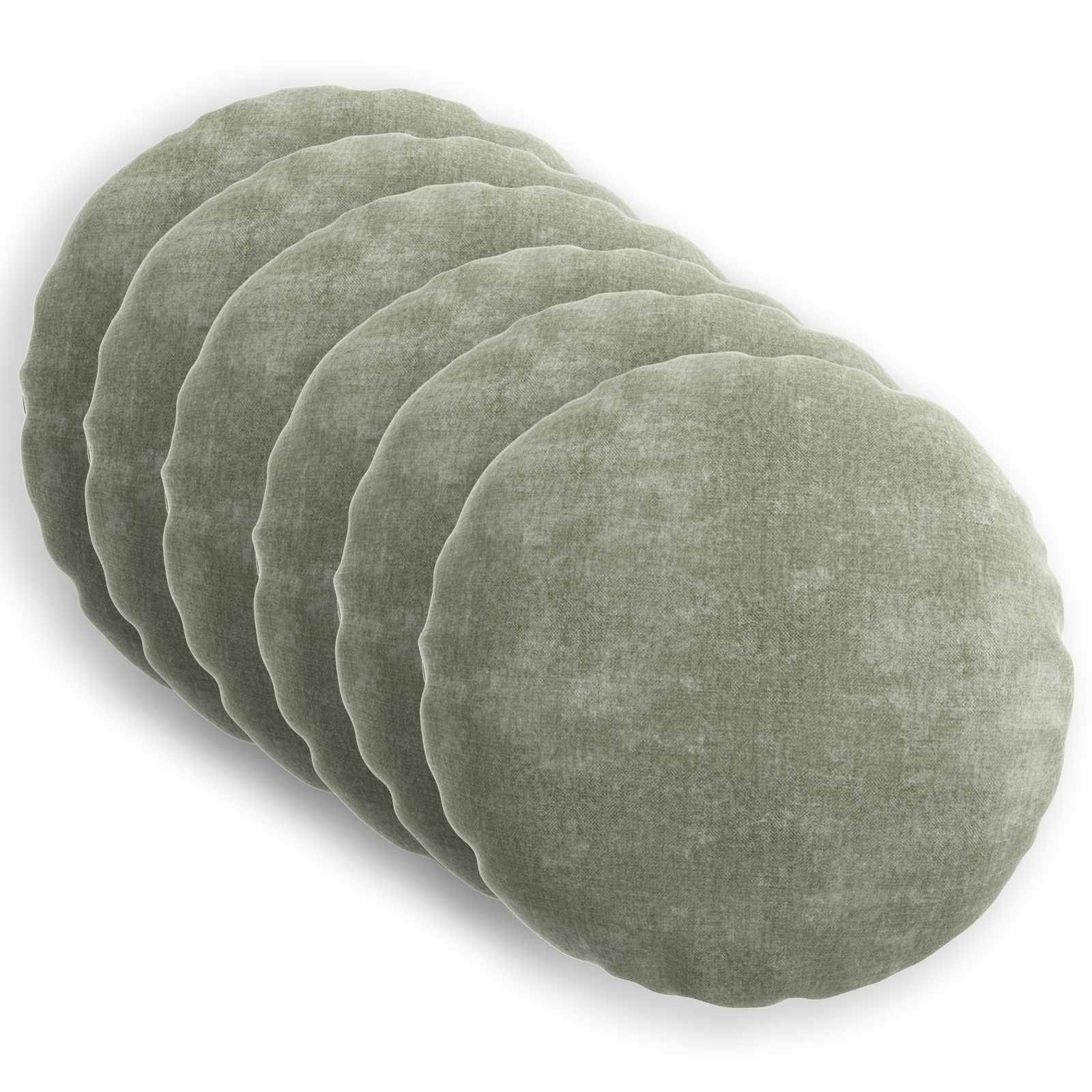 vidaXL Kissenbezug 6 pcs HEERLEN Grün Ø 40 cm Chenille-Stoff