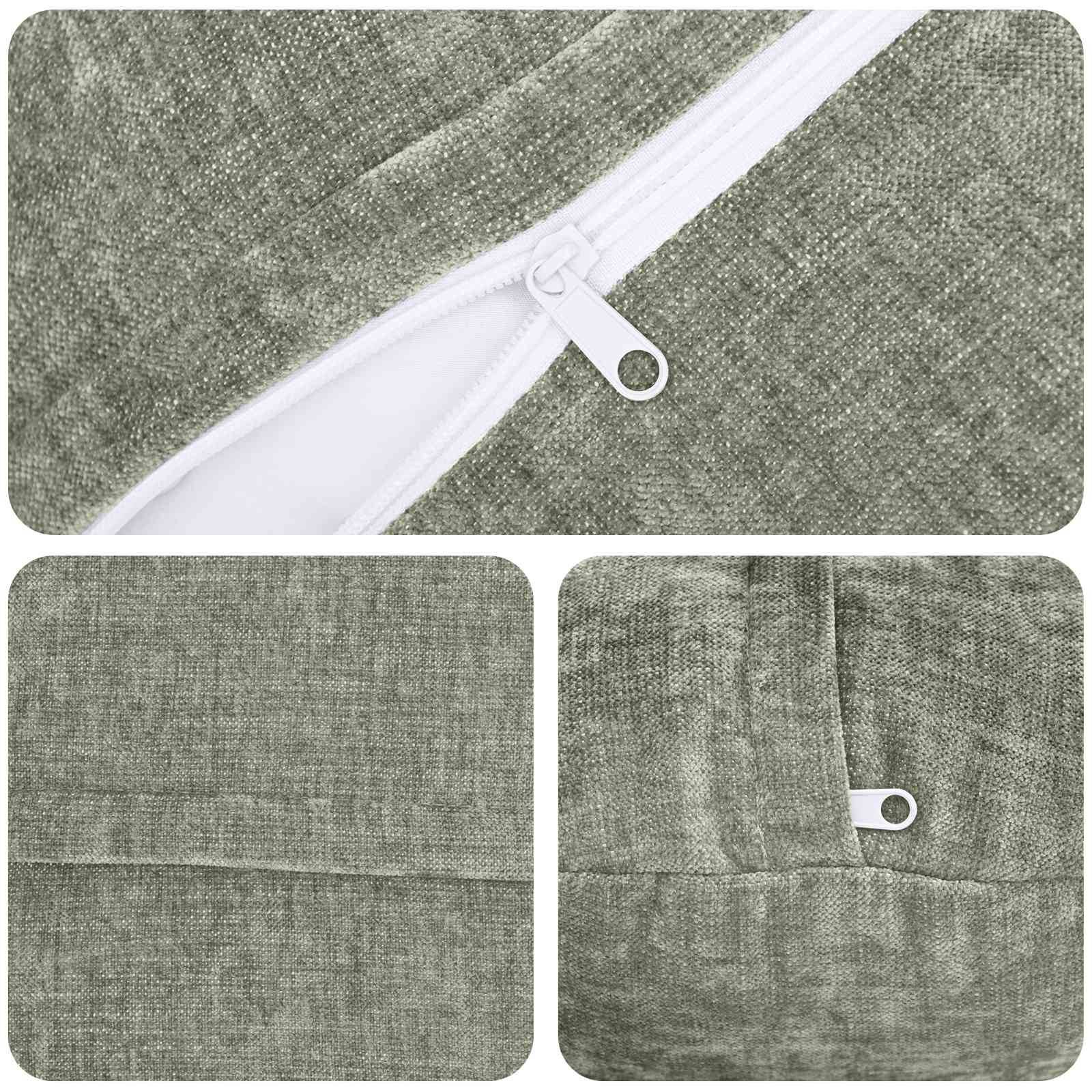 vidaXL Kissenbezug 6 pcs HEERLEN Grün Ø 40 cm Chenille-Stoff