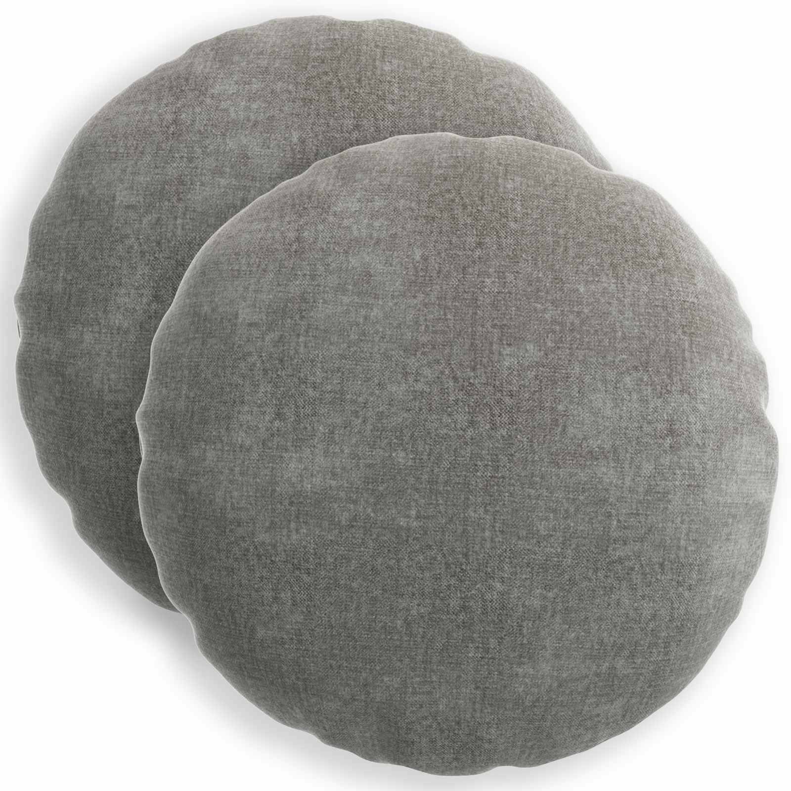vidaXL Kissenbezug 2 pcs HEERLEN Dunkelgrau Ø 60 cm Chenille-Stoff