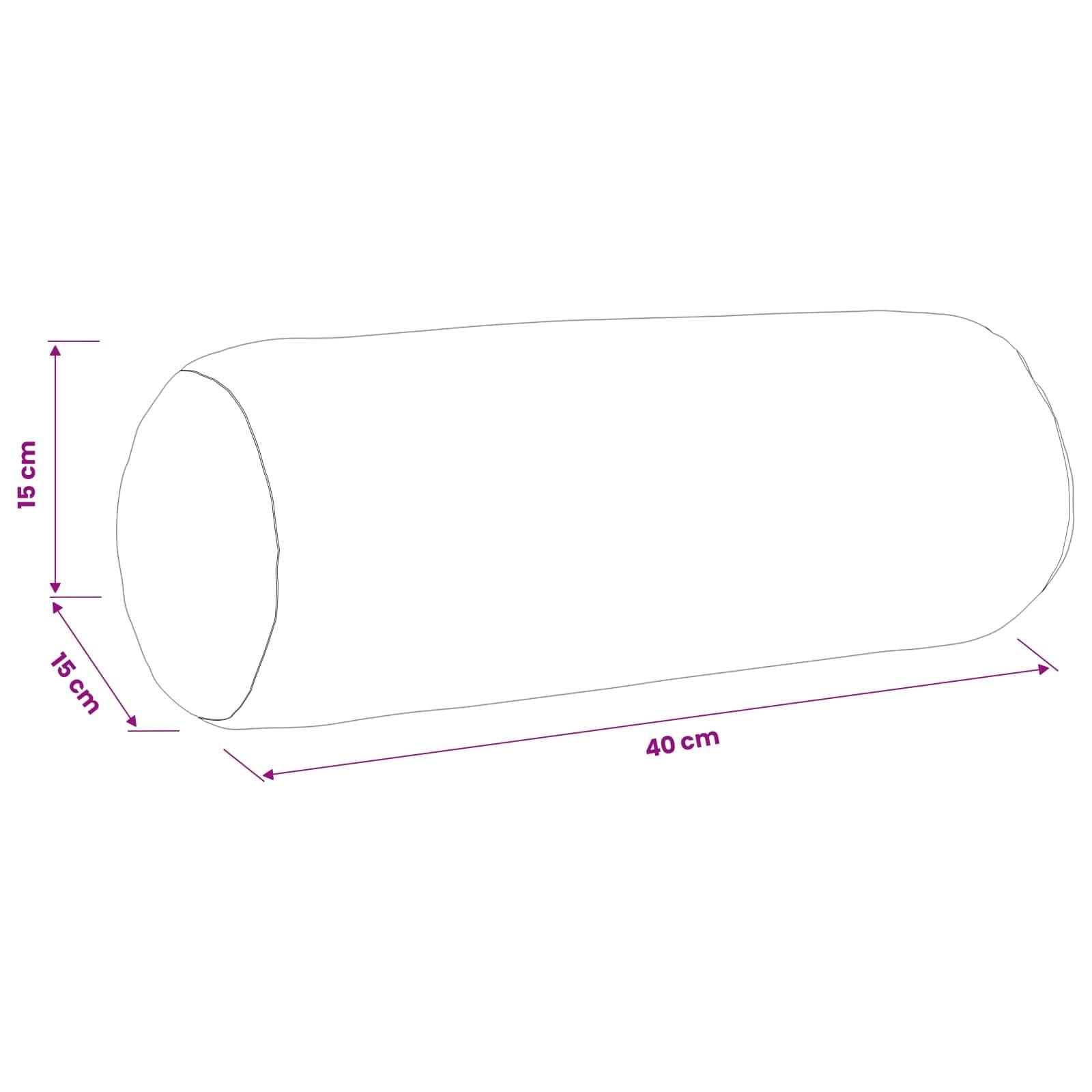 Diagramm eines Zylinders mit einer Länge von 40 cm und einem Durchmesser sowie einer Höhe von 15 cm.