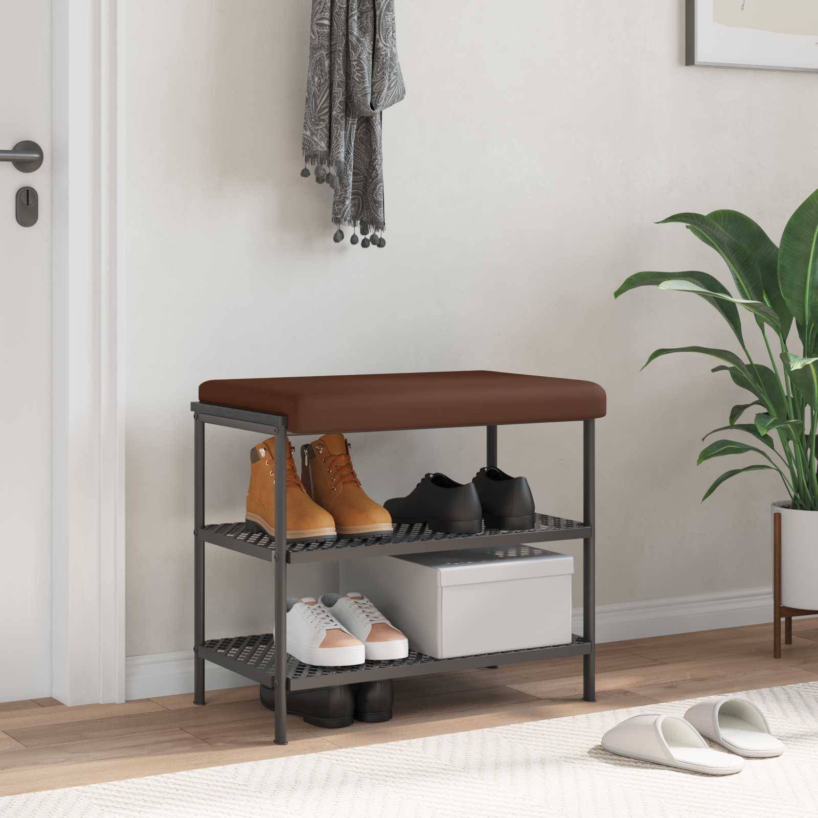 vidaXL Bankkissen Kunstleder Braun Tiefe 35 cm