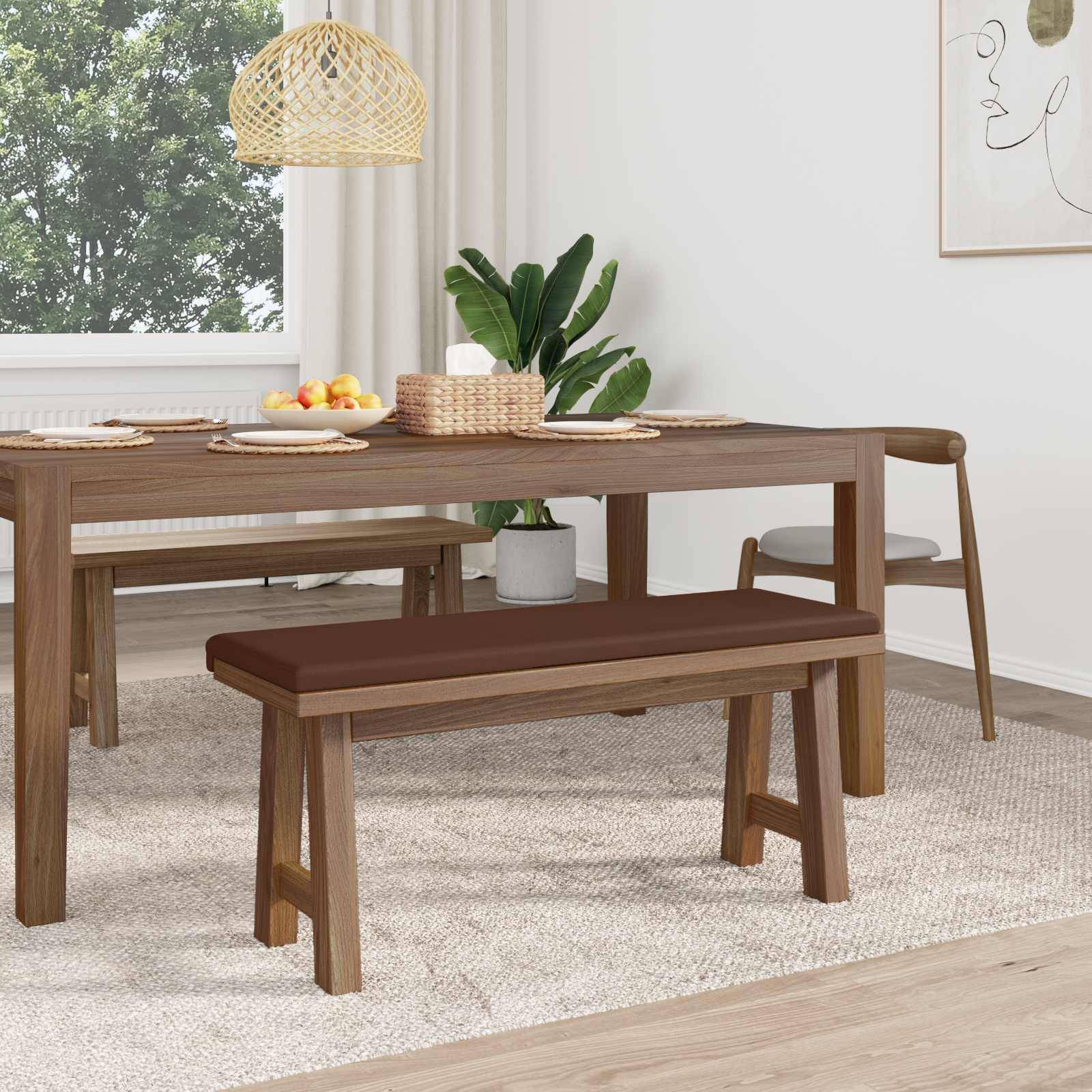 vidaXL Bankkissen Kunstleder Braun Tiefe 35 cm