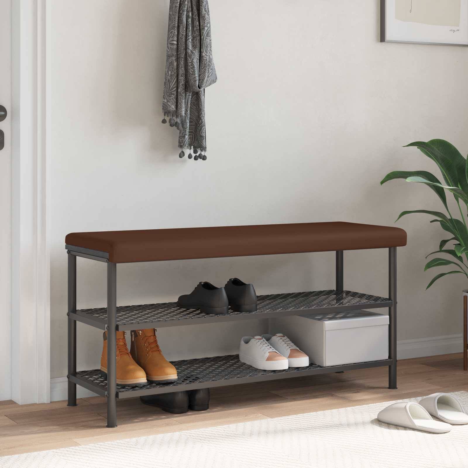 vidaXL Bankkissen Kunstleder Braun Tiefe 35 cm