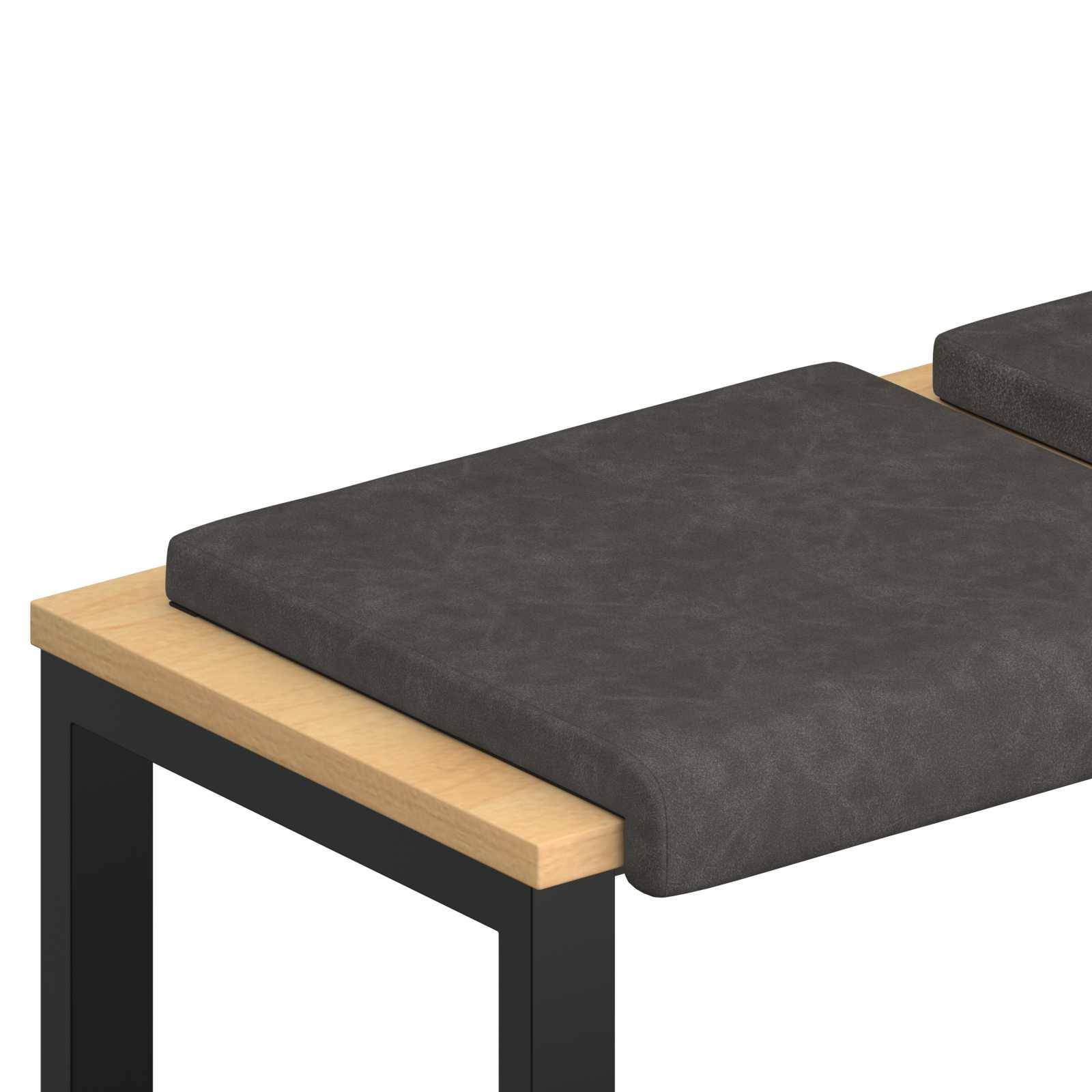 vidaXL Bankkissen 2 pcs Kunstleder Schwarz Tiefe 35 cm
