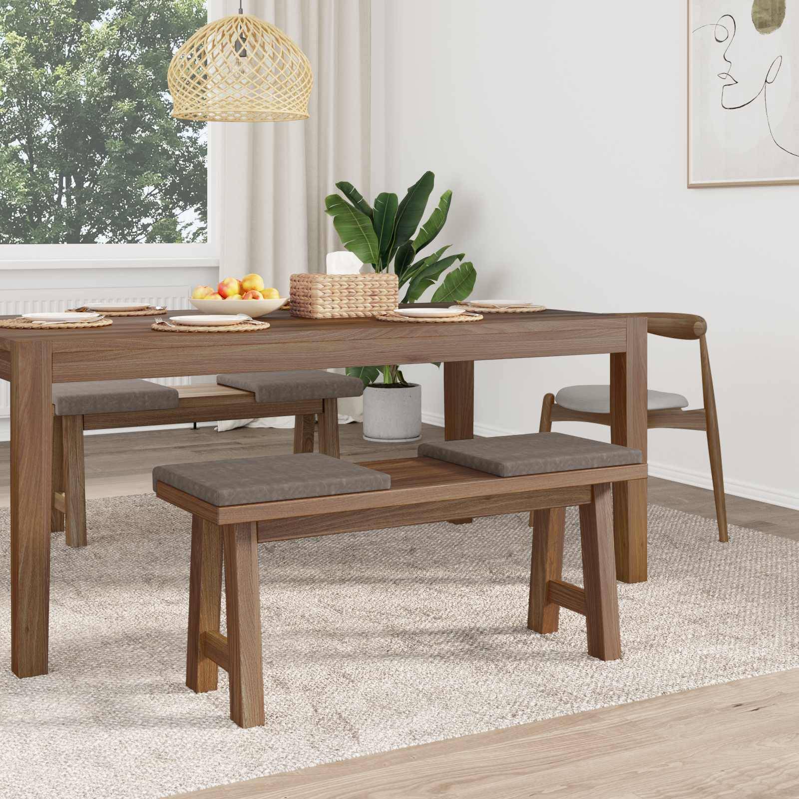 vidaXL Bankkissen 4 pcs Kunstleder Grau Tiefe 35 cm
