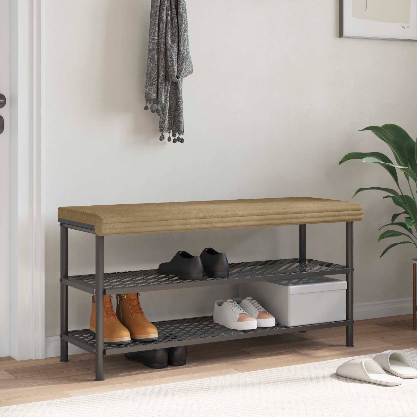 vidaXL Bankkissen Plüschcord Taupe Tiefe 35 cm