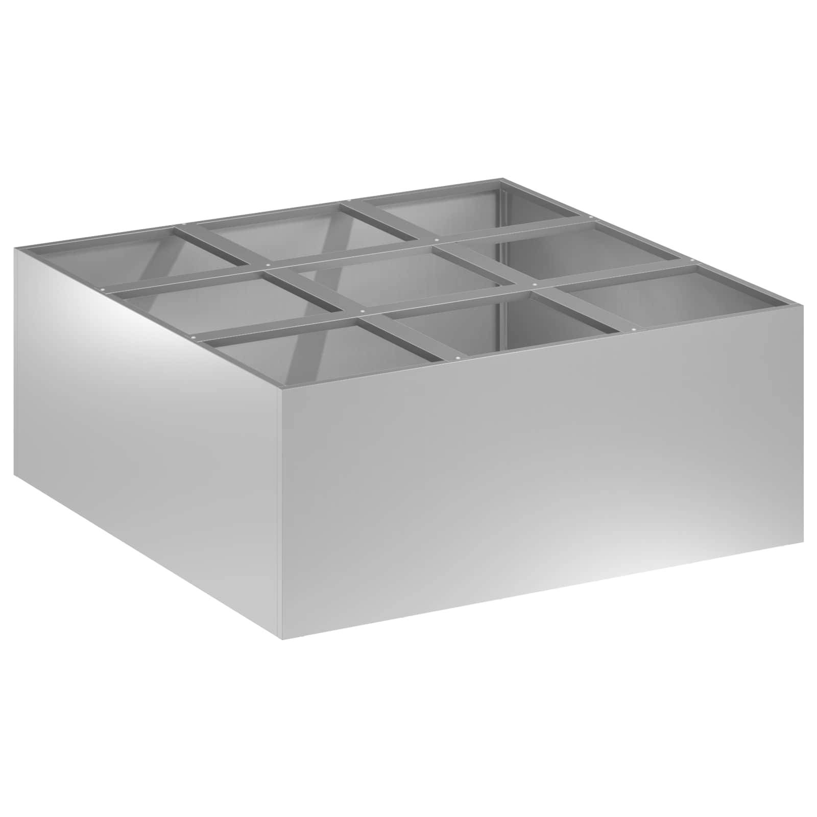 vidaXL Garten-Pflanzgefäß Silber 100 x 100 x 20 cm Verzinkter Stahl