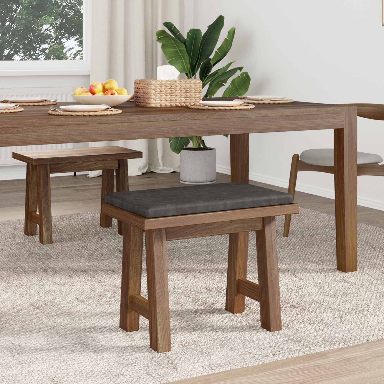 vidaXL Bankkissen Kunstleder Schwarz Tiefe 35 cm