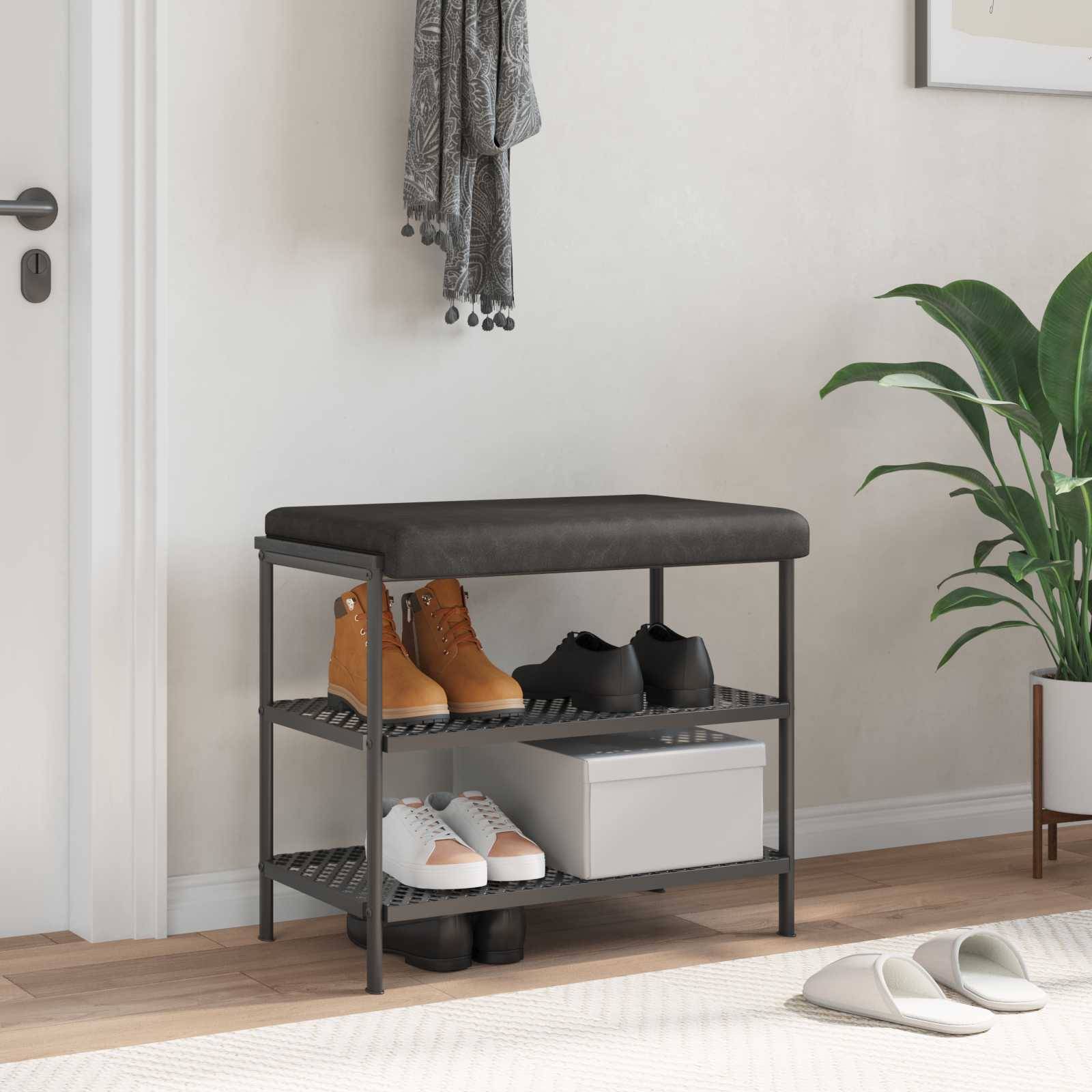 vidaXL Bankkissen Kunstleder Schwarz Tiefe 35 cm