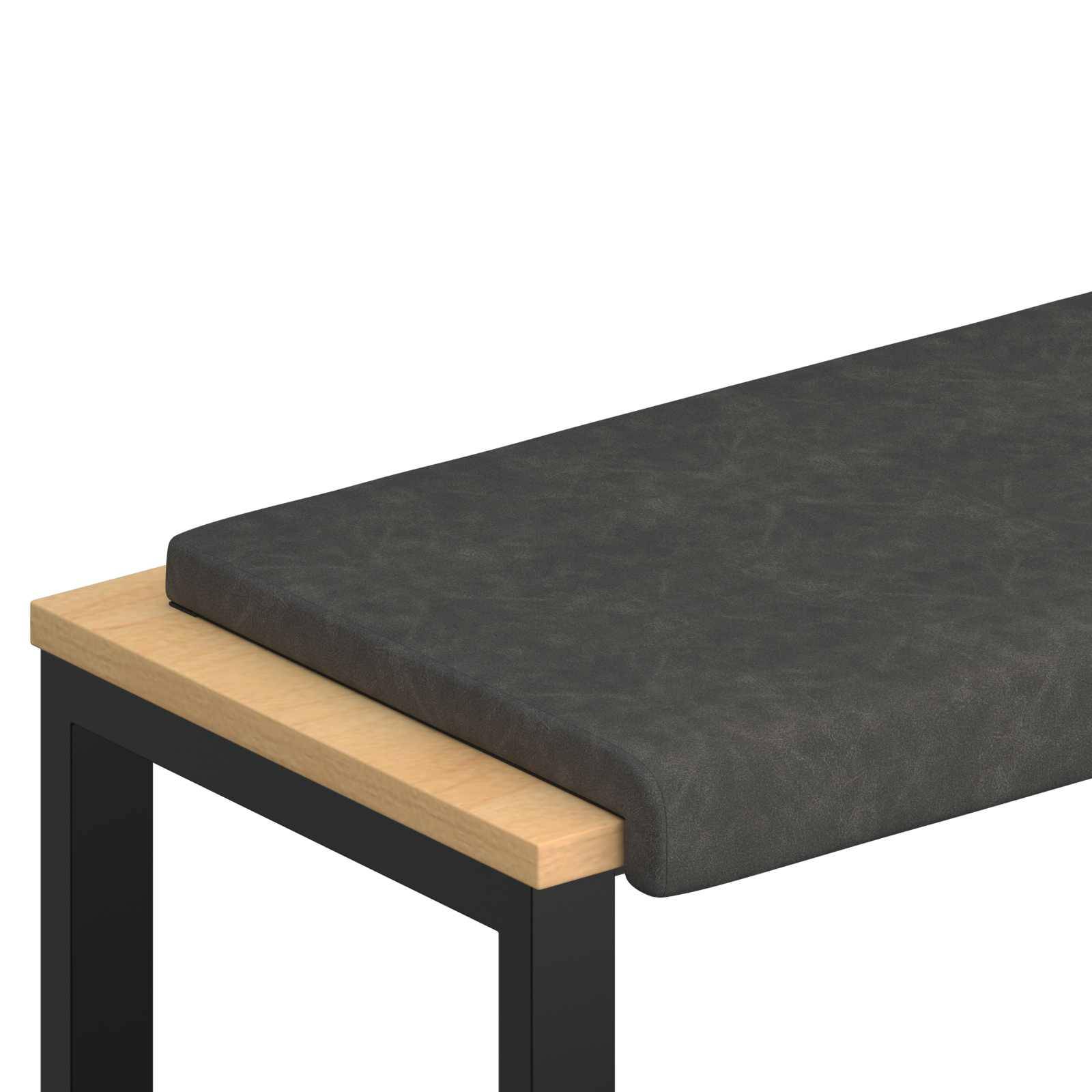 vidaXL Bankkissen Kunstleder Schwarz Tiefe 35 cm